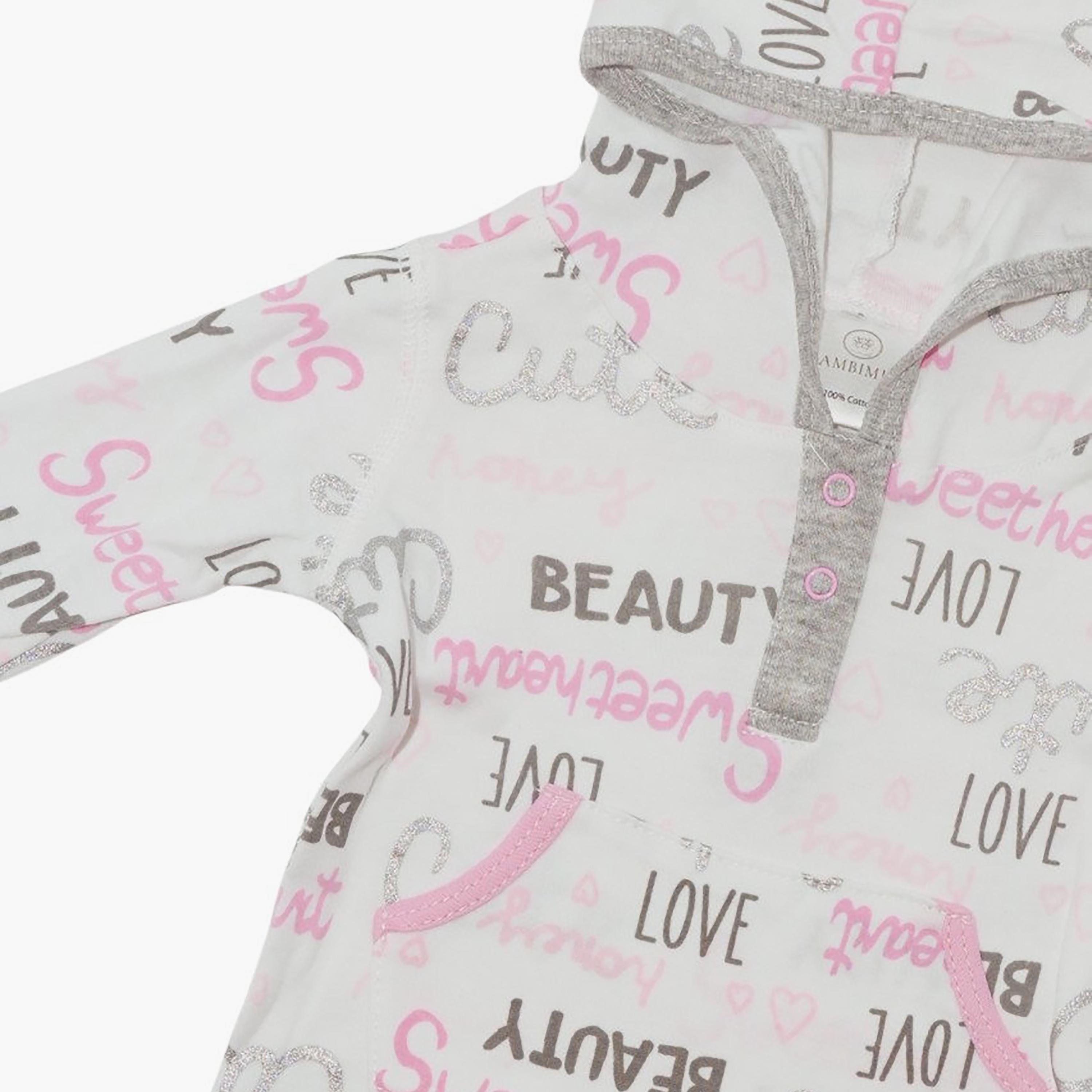 Bambimici Long Sleeves Beauty Love Printed Hooded Bodysuit-baby-boys-clothing-bodysuits-image-3