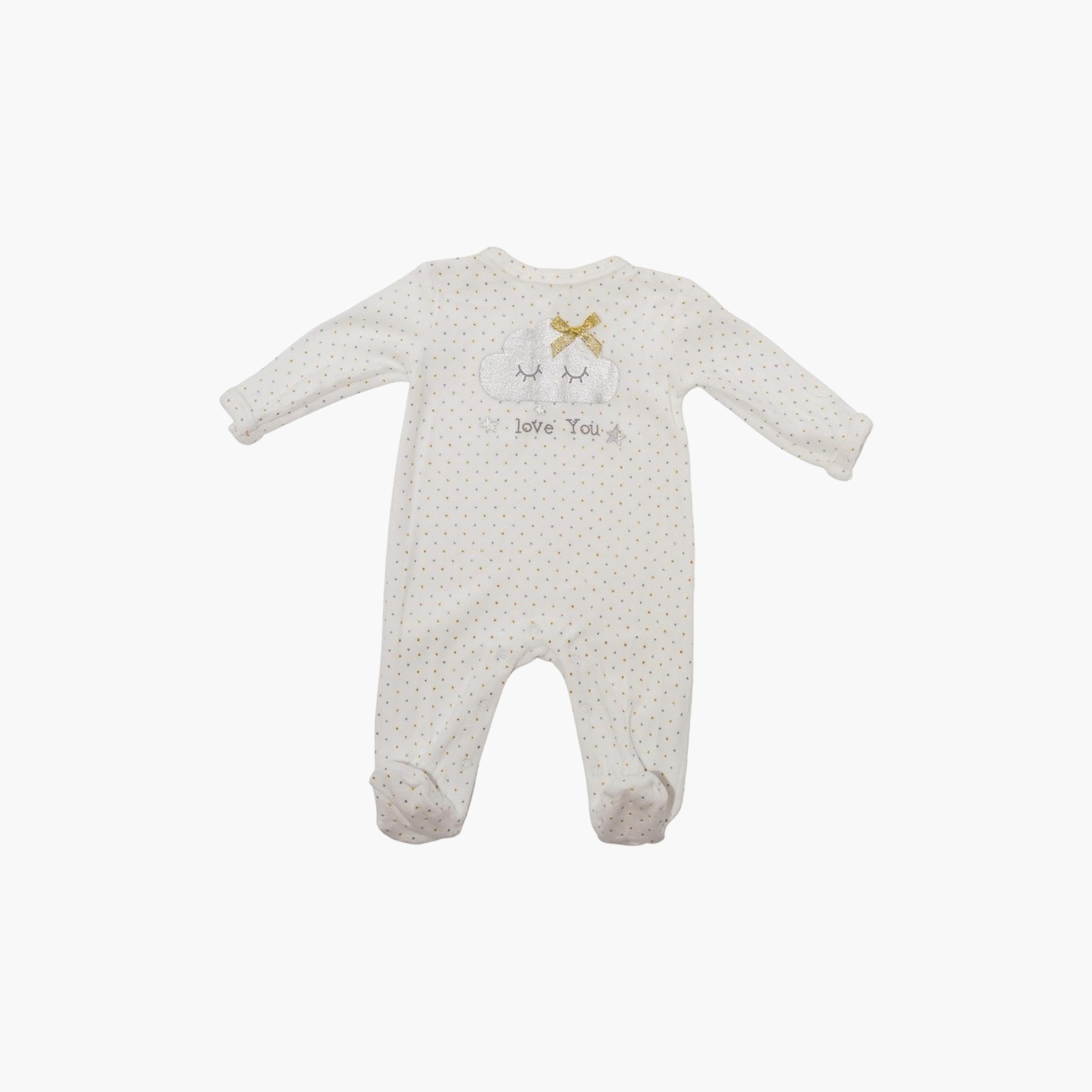 Bambimici Long Sleeves Cloud Print Polka Dot Bodysuit-baby-girls-clothing-bodysuits-image-1