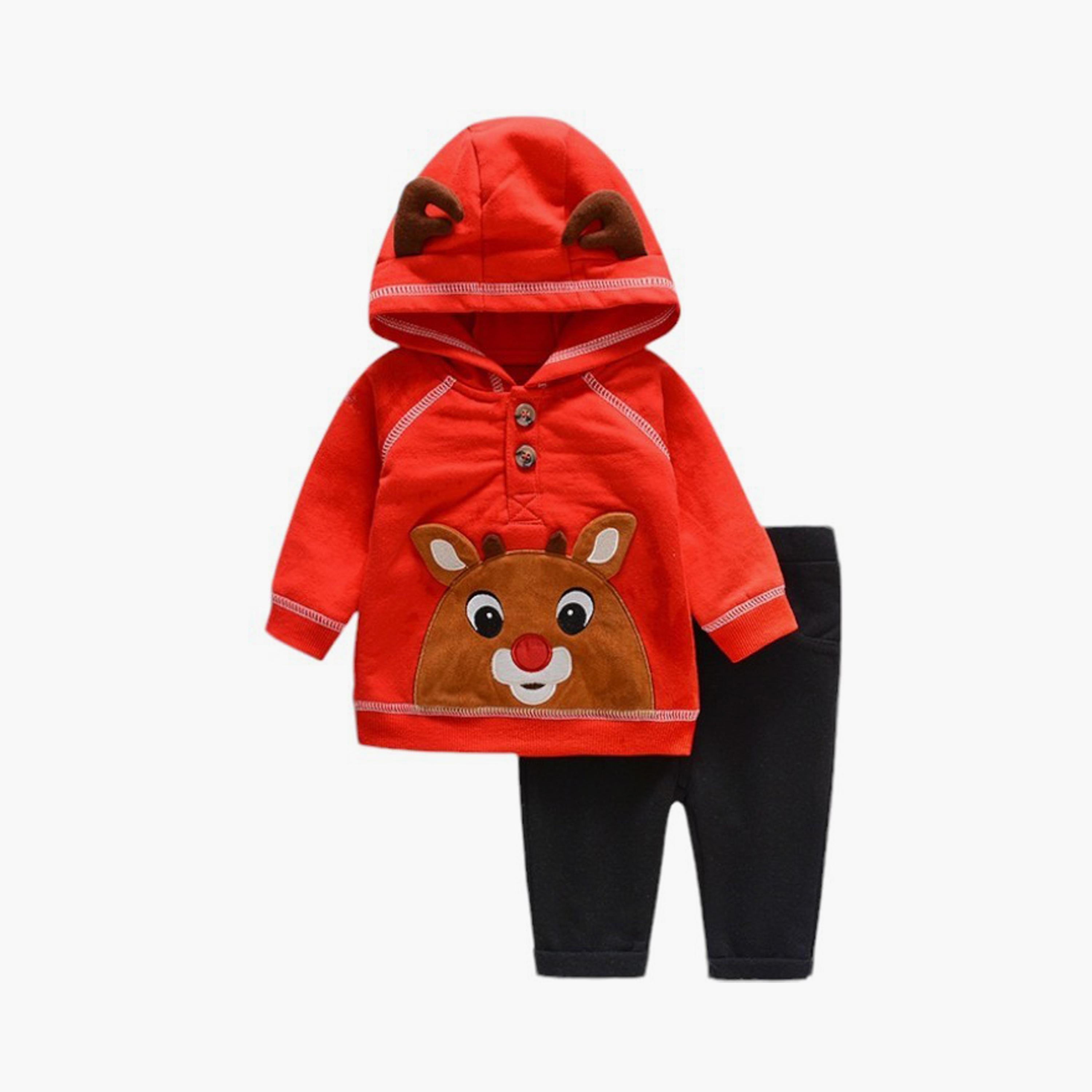 هودي بأكمام طويلة بطبعة حيوانات مع بيجامة قطعتين من بامبيميسي-baby-girls-clothing-nightwear-pyjamasets-image-1