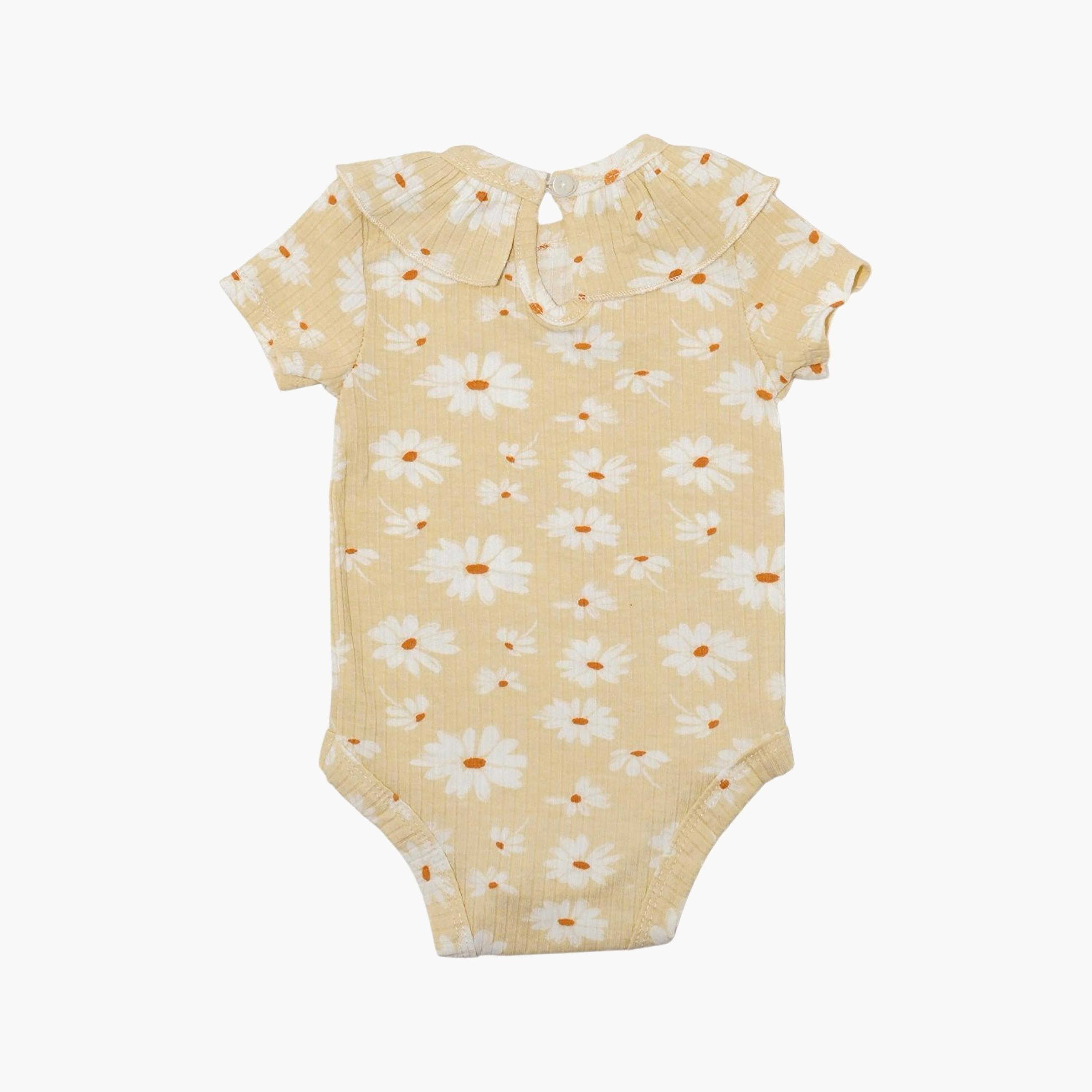 Bambimici Short Sleeve Daisy Flower Printed Bodysuit-baby-girls-clothing-bodysuits-image-2