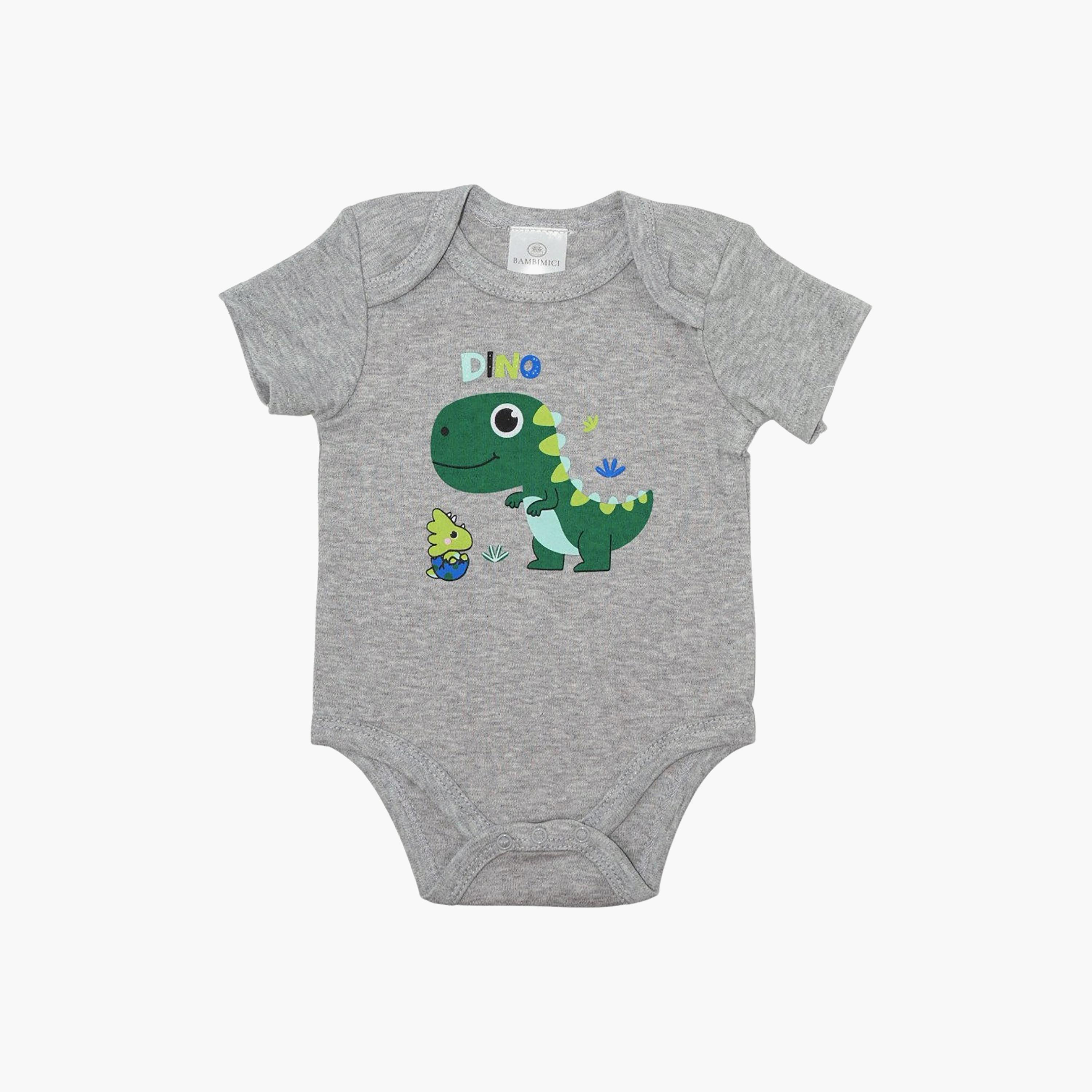 Bambimici 3-Piece Short Sleeves Dinosaur Printed Bodysuits Set-baby-boys-clothing-bodysuits-image-2