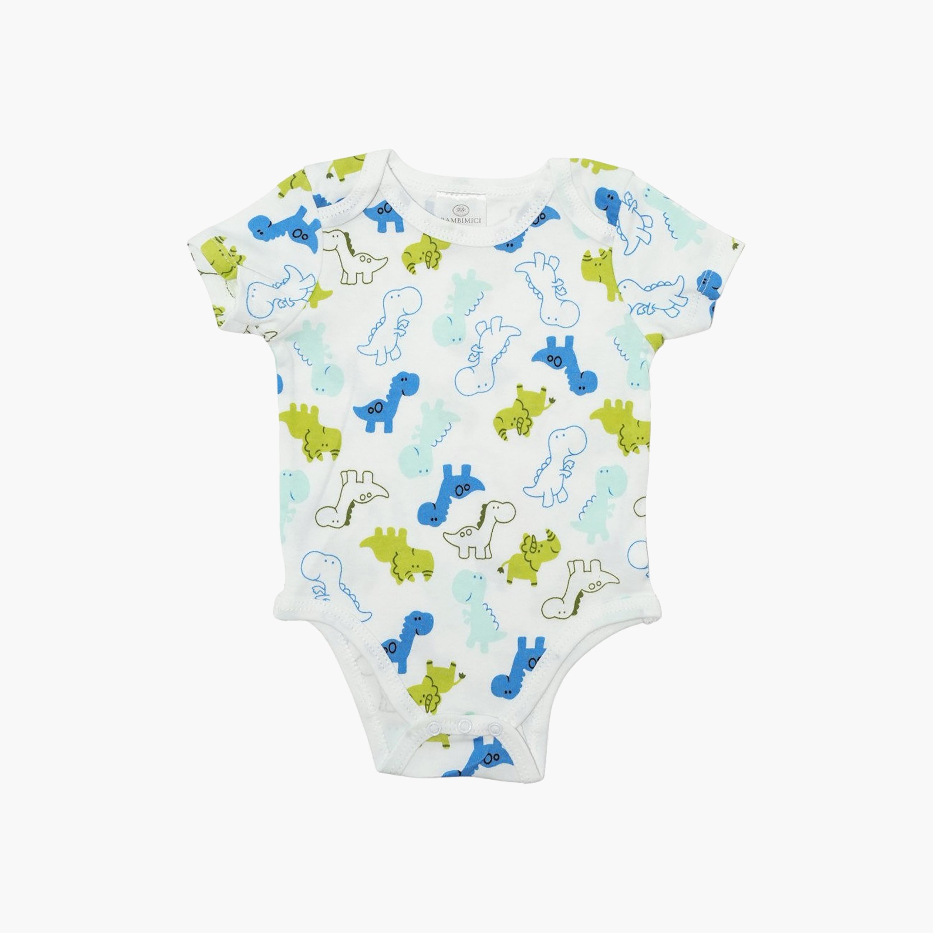 Bambimici 3-Piece Short Sleeves Dinosaur Printed Bodysuits Set-baby-boys-clothing-bodysuits-image-3