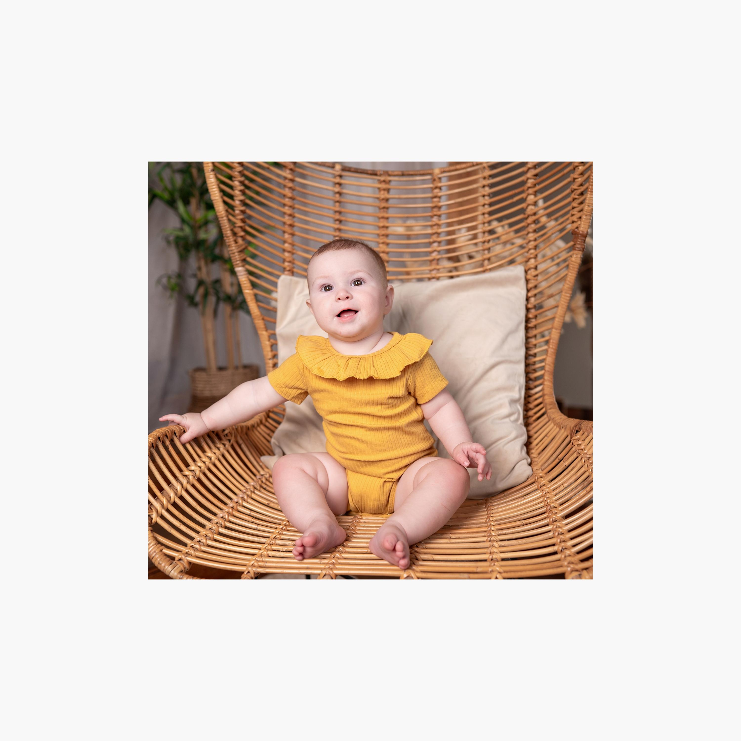 Bambimici Short Sleeve Plain Bodysuit-baby-girls-clothing-bodysuits-image-2