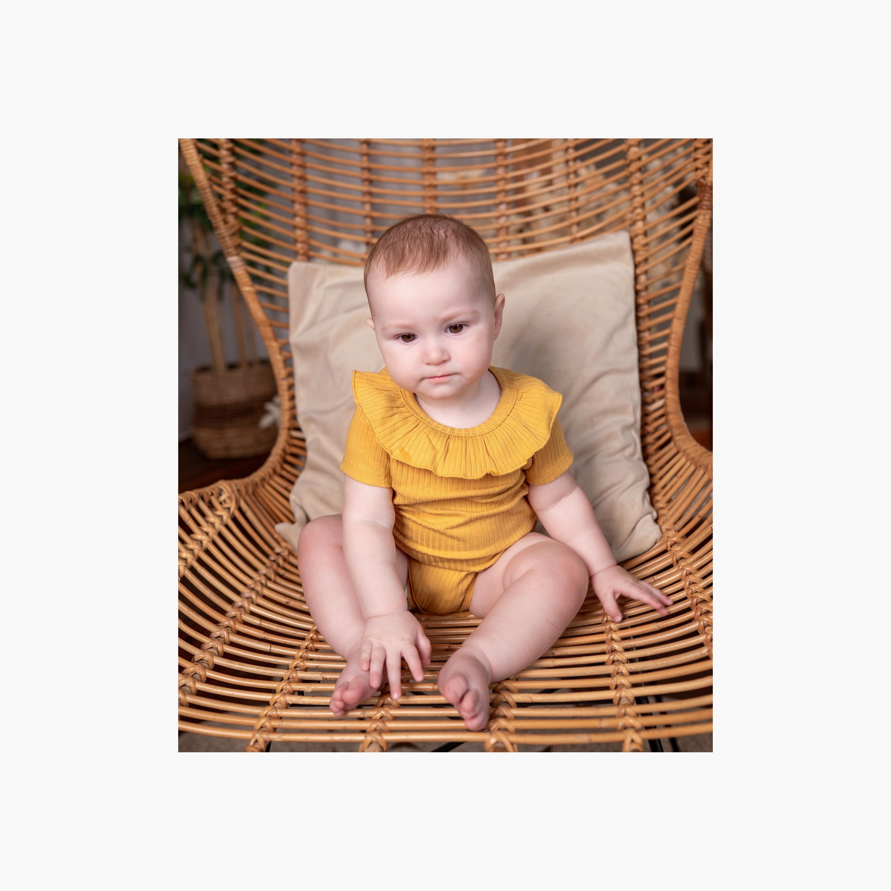 Bambimici Short Sleeve Plain Bodysuit-baby-girls-clothing-bodysuits-image-3
