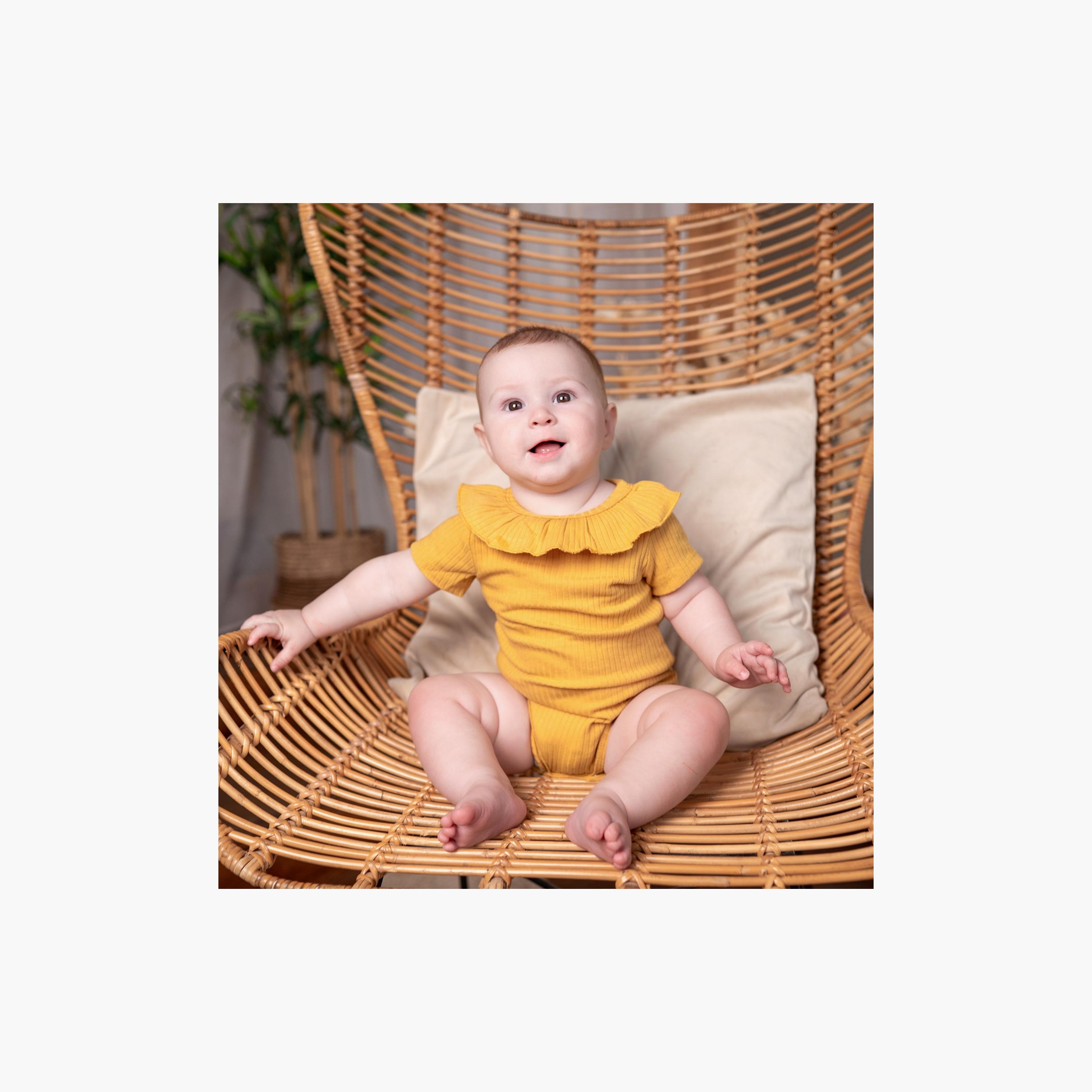 Bambimici Short Sleeve Plain Bodysuit-baby-girls-clothing-bodysuits-image-4
