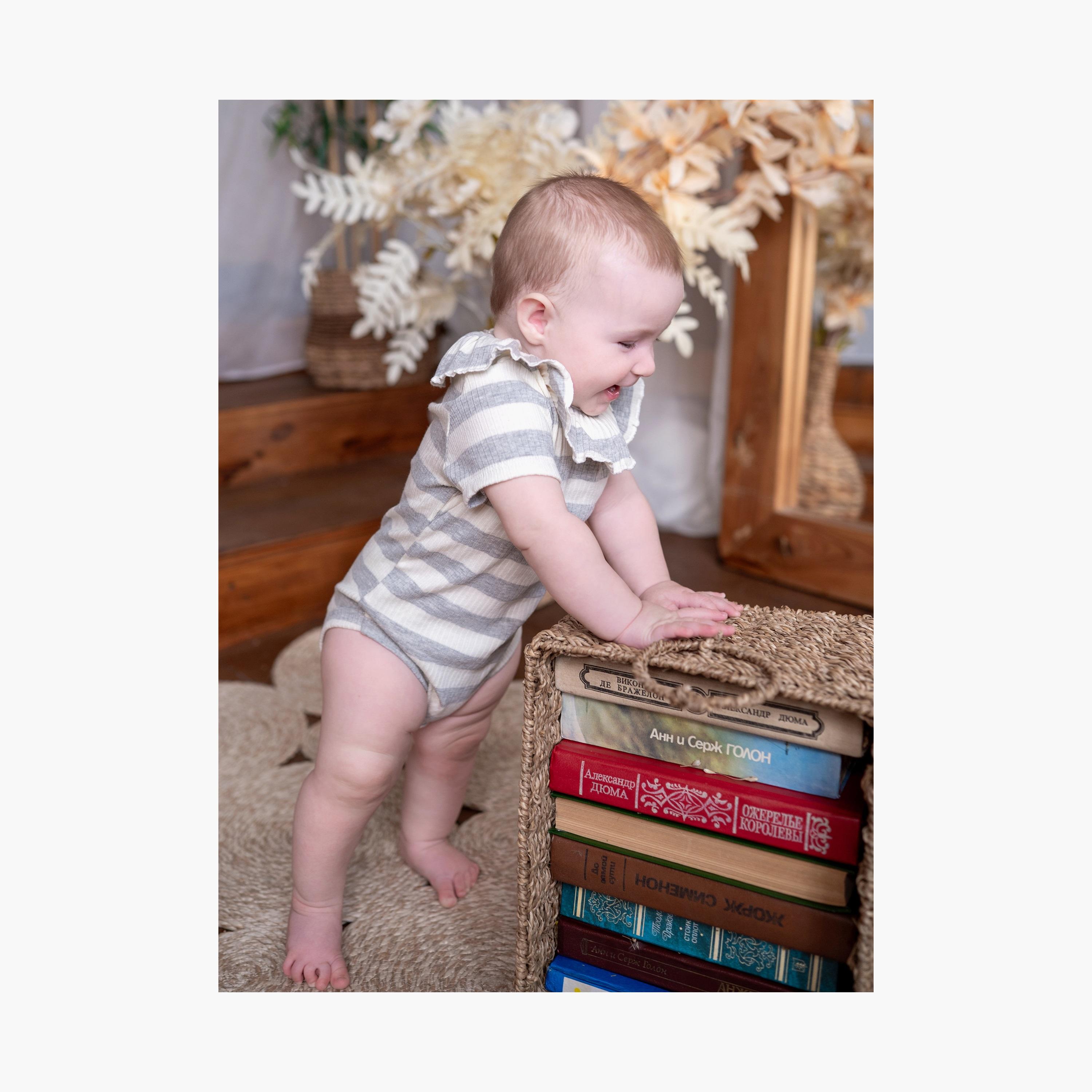 بودي سوت بأكمام قصيرة وطبعة "سترايب" مخططة من بامبيميتشي-baby-girls-clothing-bodysuits-image-15