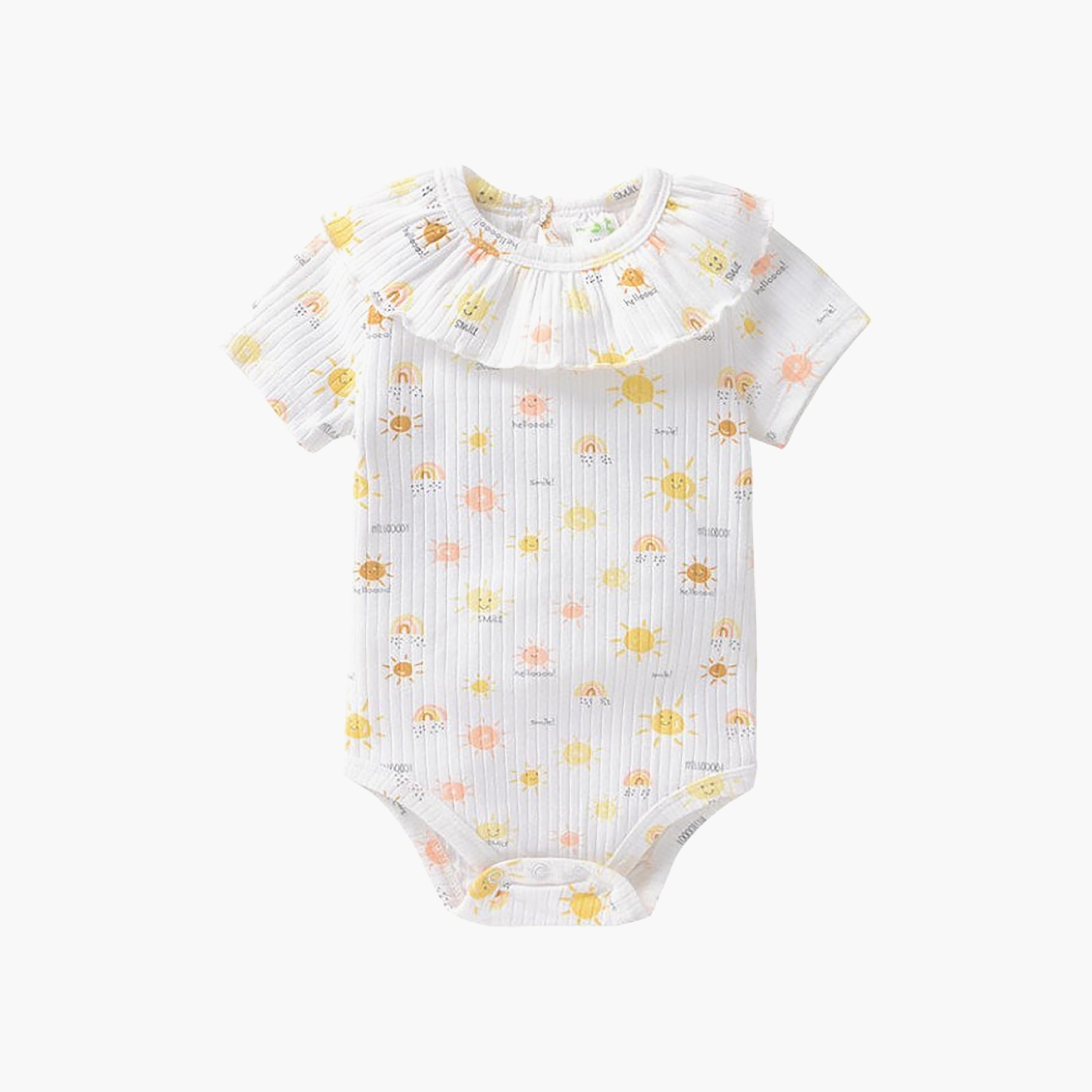 Bambimici Short Sleeve Sun Printed Bodysuit-baby-girls-clothing-bodysuits-image-1