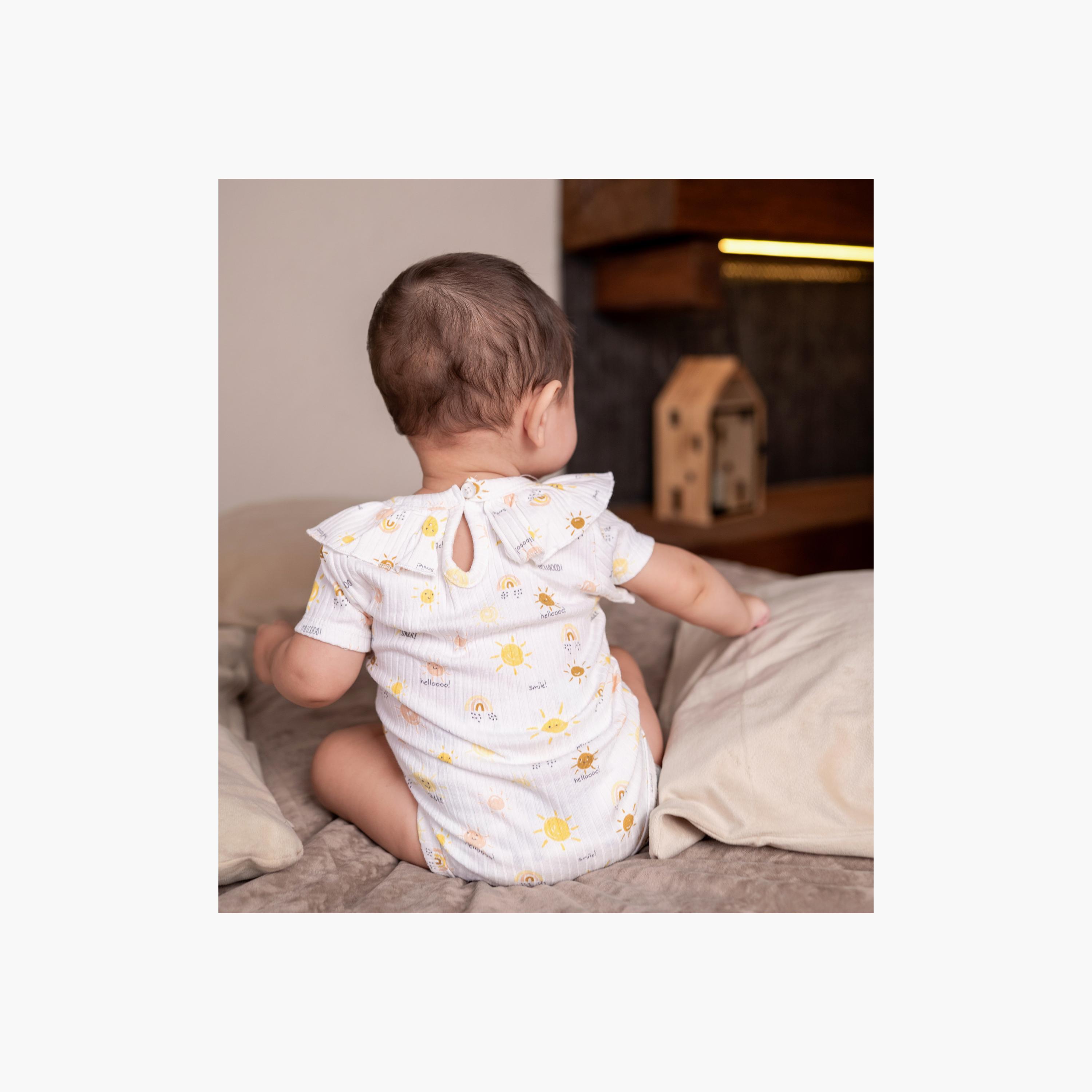 Bambimici Short Sleeve Sun Printed Bodysuit-baby-girls-clothing-bodysuits-image-2