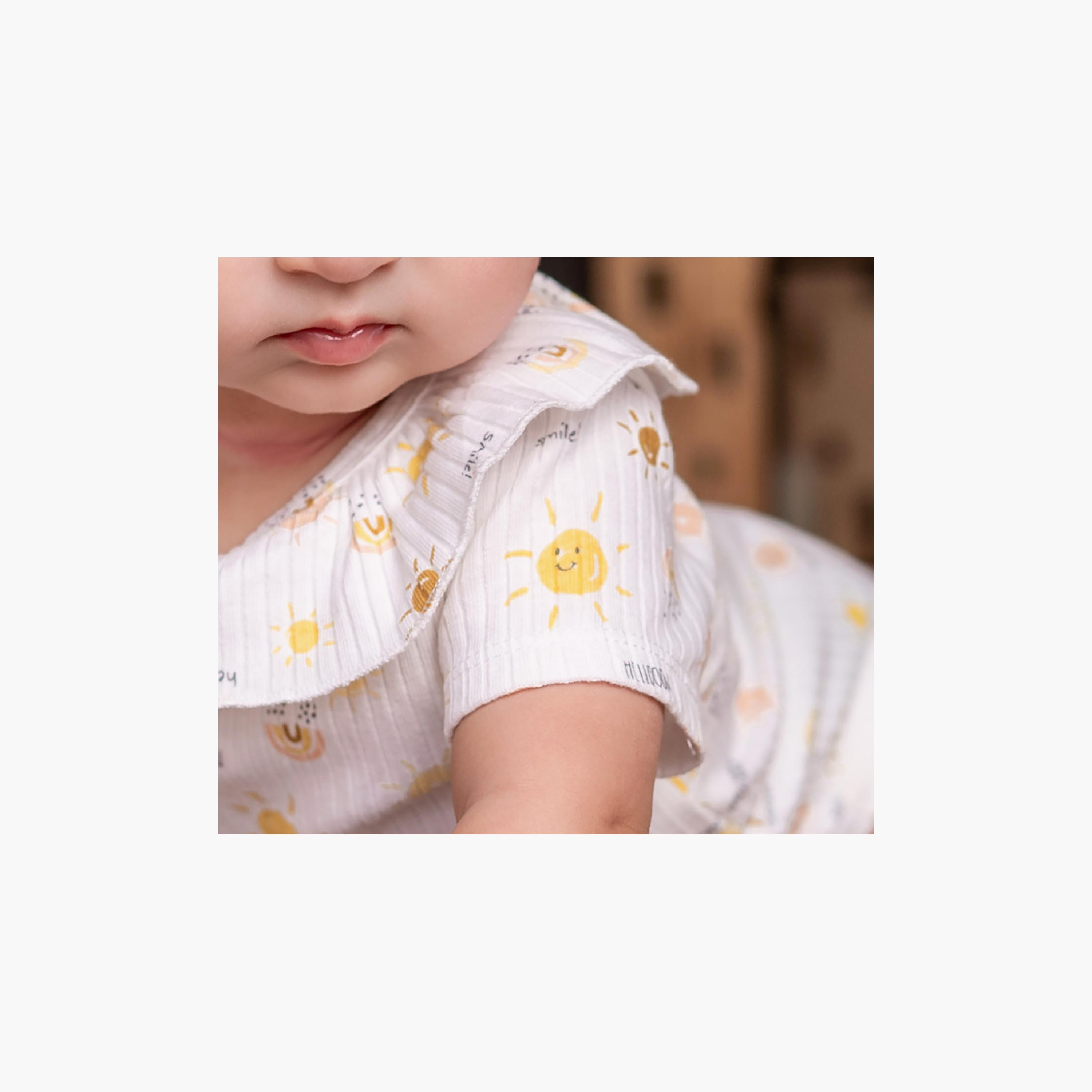 Bambimici Short Sleeve Sun Printed Bodysuit-baby-girls-clothing-bodysuits-image-4