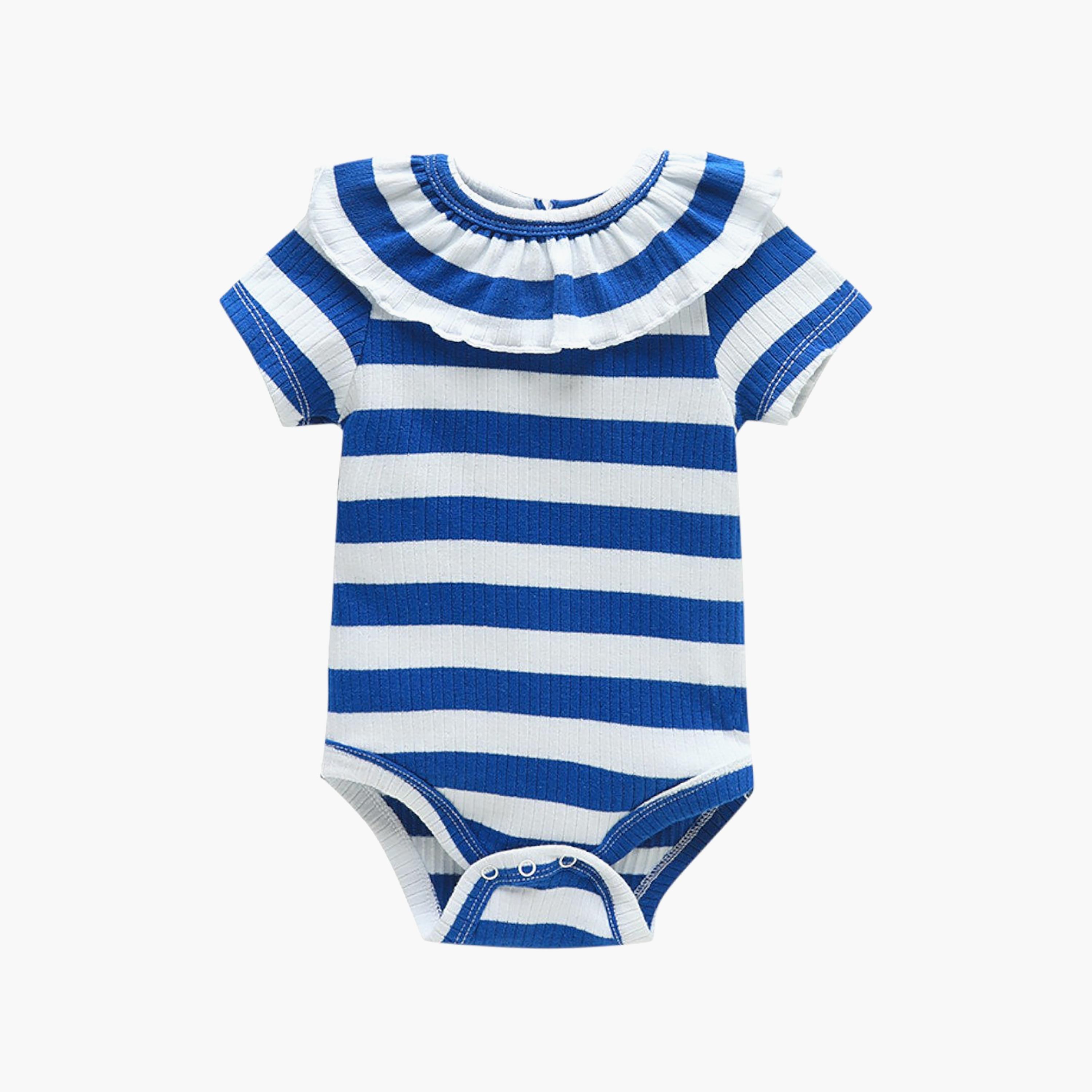 Bambimici Short Sleeve Striple Printed Bodysuit-baby-girls-clothing-bodysuits-image-1