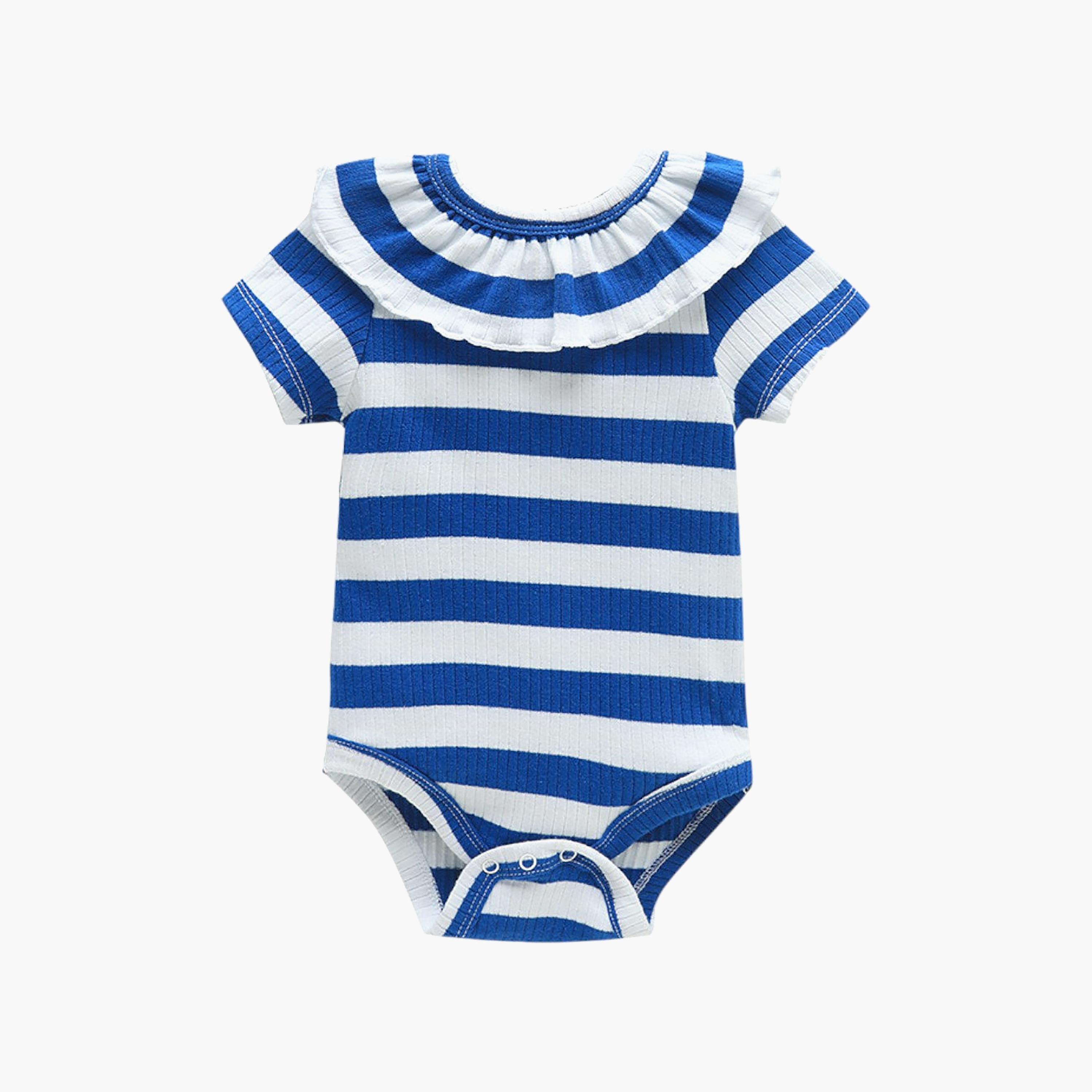 Bambimici Short Sleeve Striple Printed Bodysuit-baby-girls-clothing-bodysuits-image-2