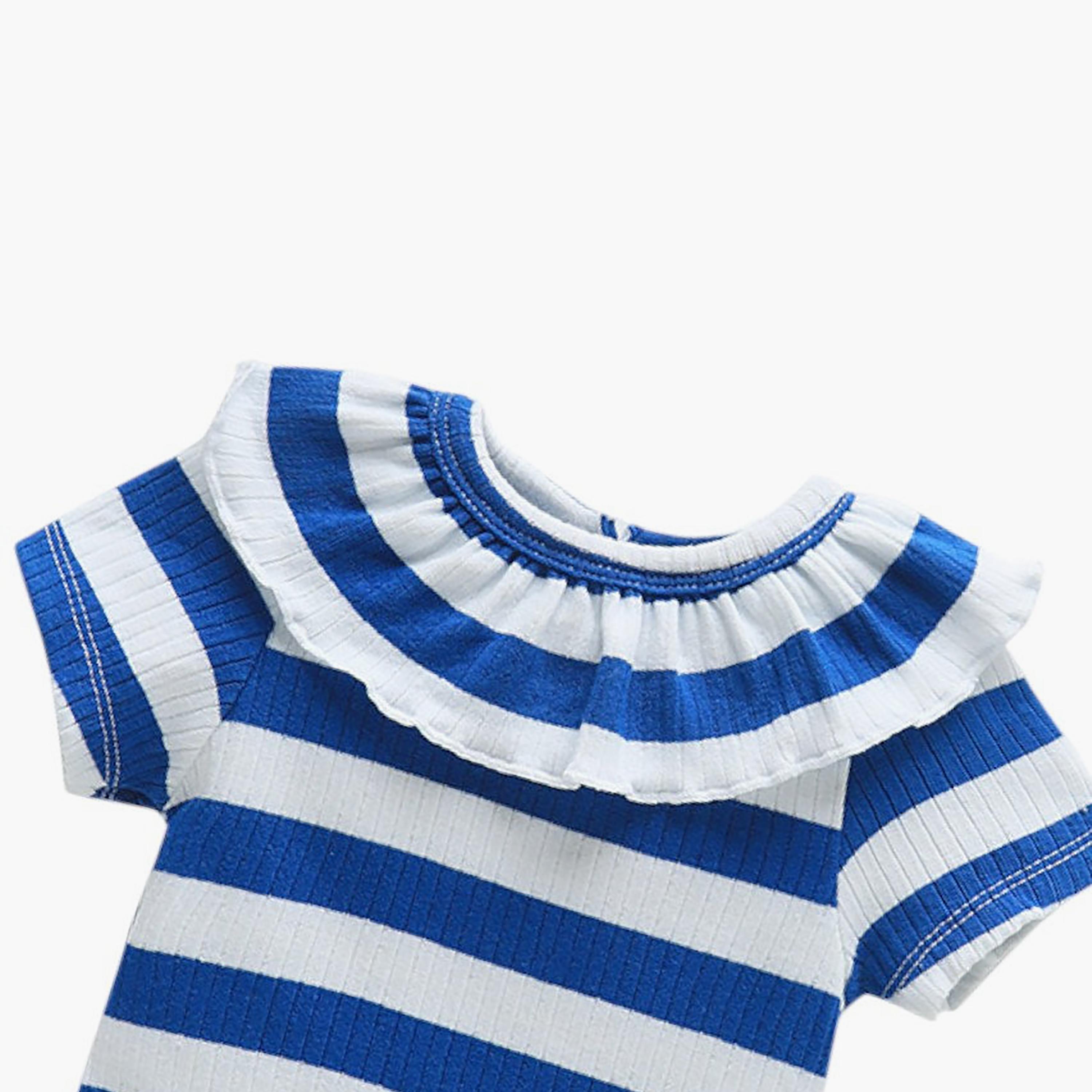 Bambimici Short Sleeve Striple Printed Bodysuit-baby-girls-clothing-bodysuits-image-3