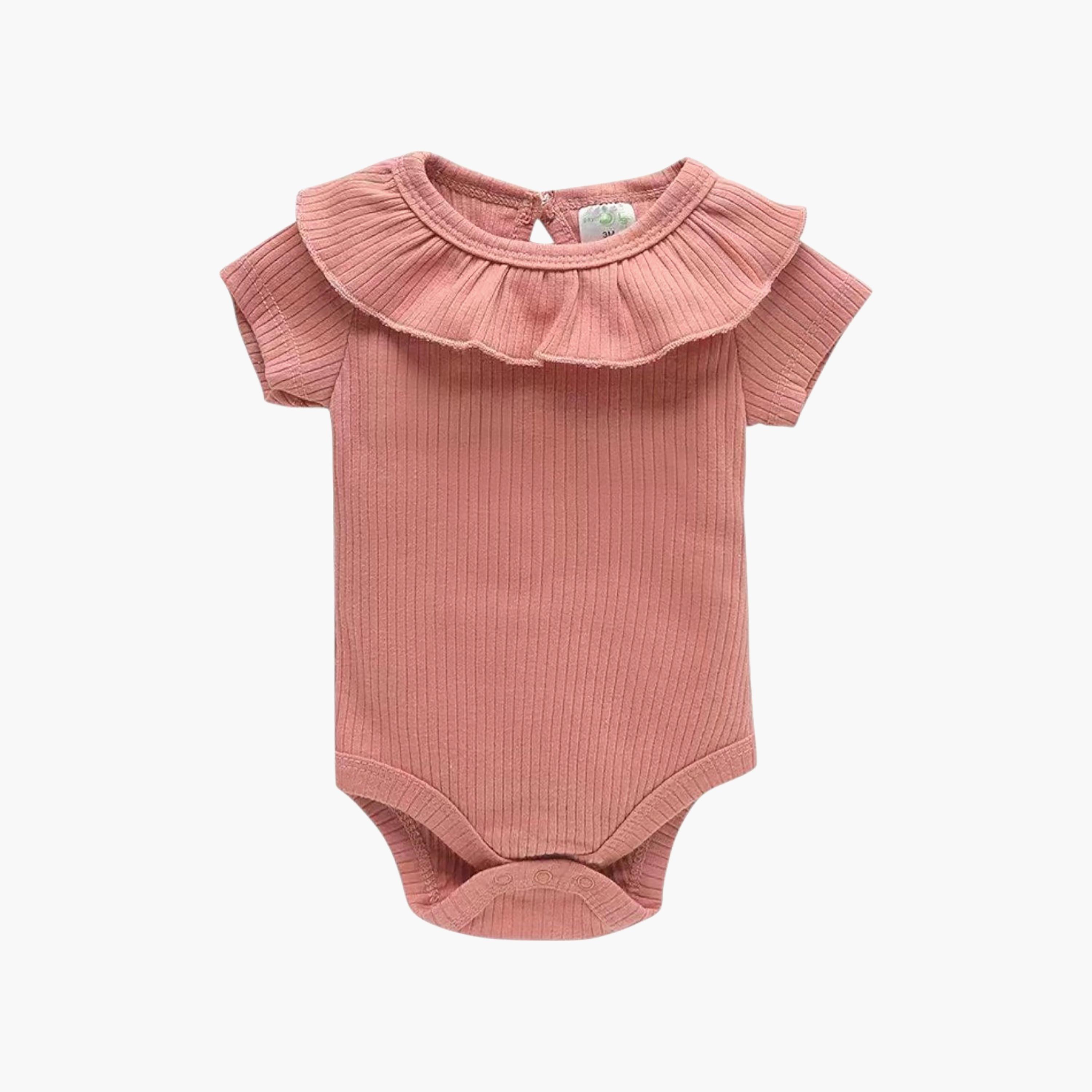 Bambimici Short Sleeve Plain Bodysuit-baby-girls-clothing-bodysuits-image-1