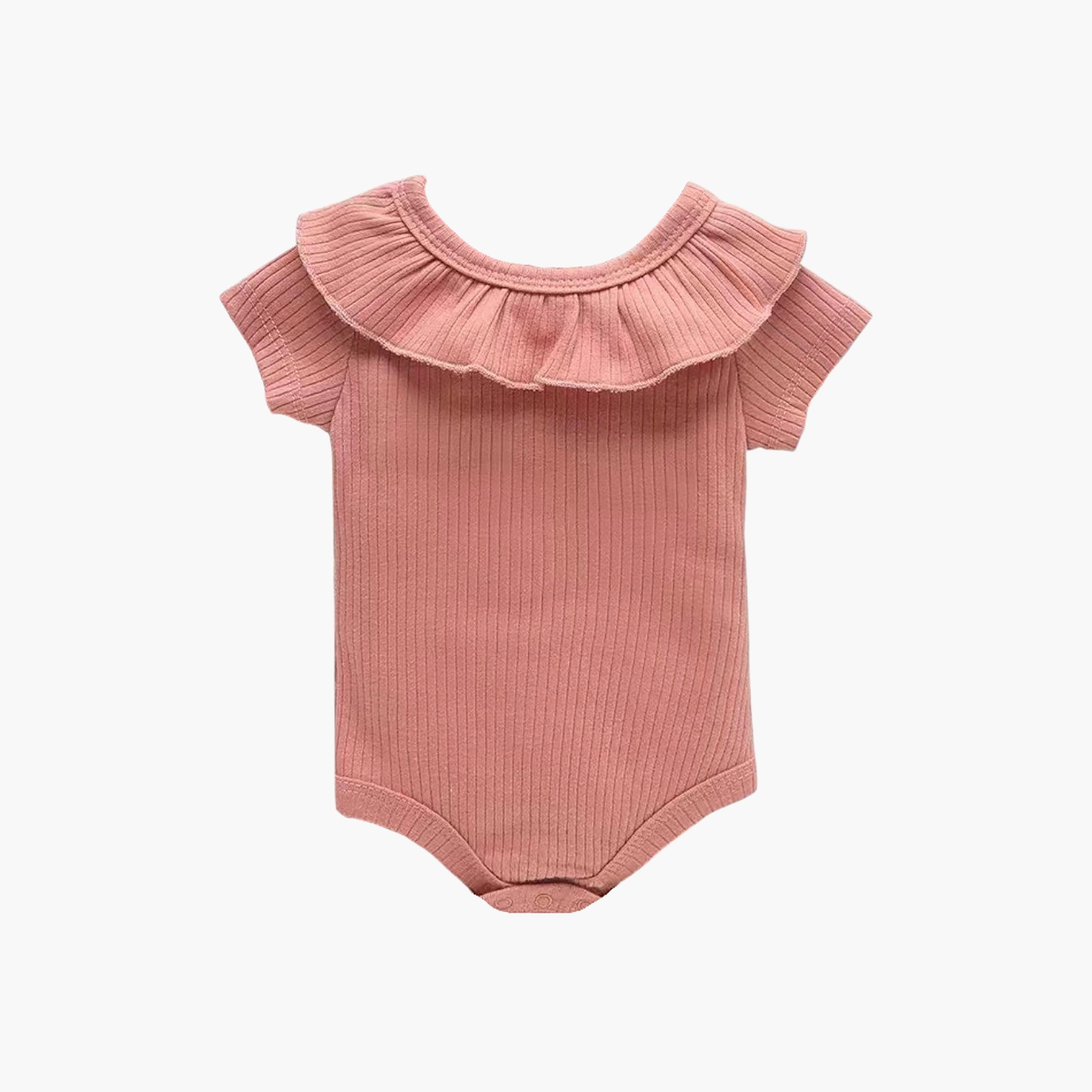 Bambimici Short Sleeve Plain Bodysuit-baby-girls-clothing-bodysuits-image-2