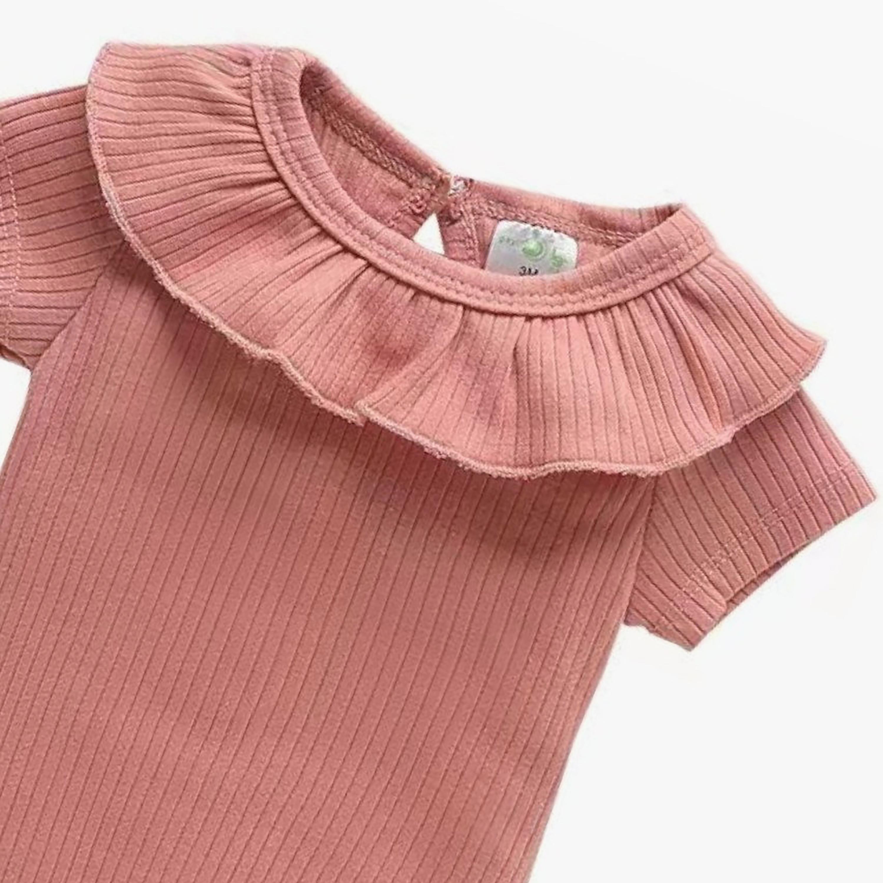 Bambimici Short Sleeve Plain Bodysuit-baby-girls-clothing-bodysuits-image-3
