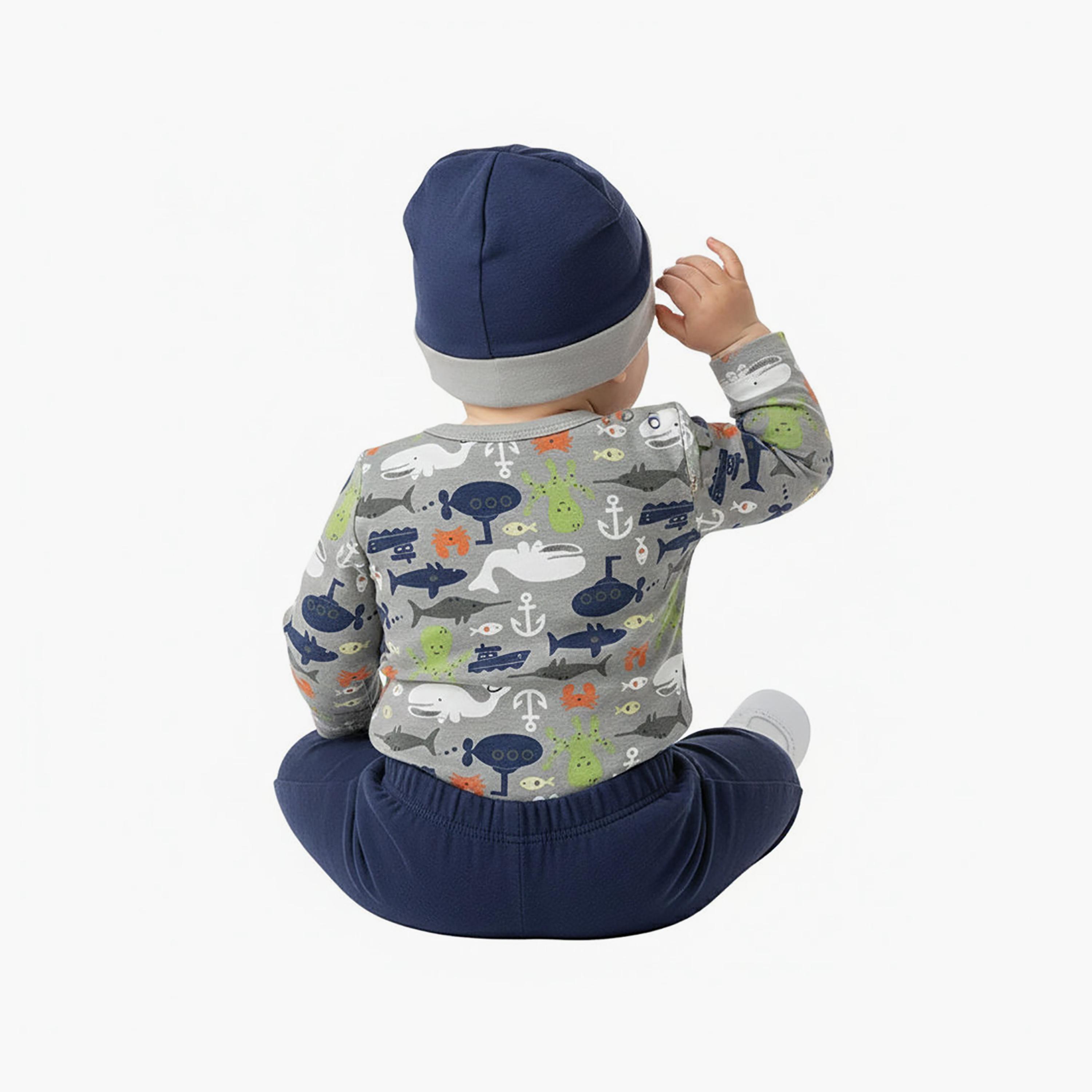 طقم بودي سويت وبنطلون جوجر مع قبعة وجوارب بأكمام طويلة من بامبيميتشي-baby-boys-clothing-setsandcoords-image-3