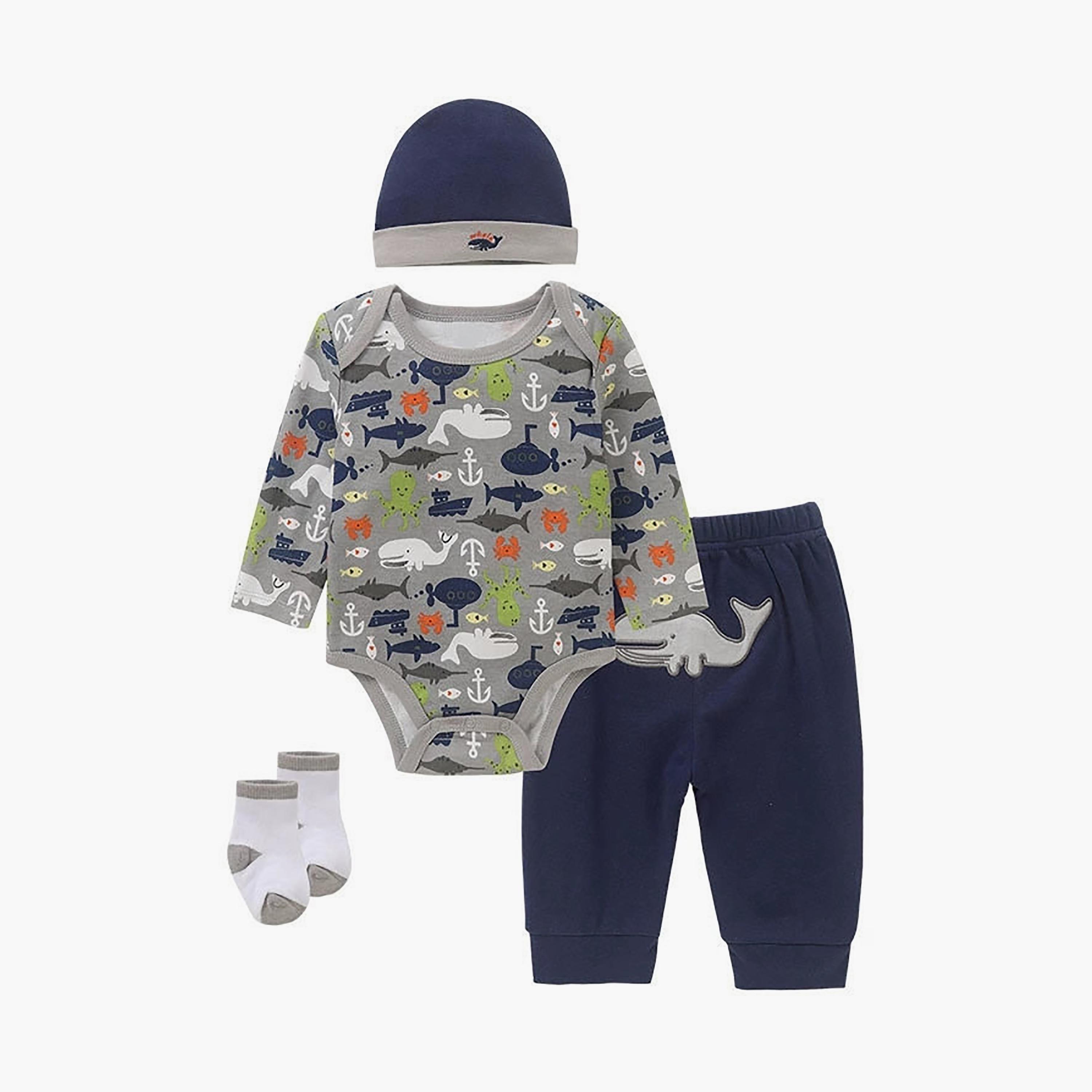 طقم بودي سويت وبنطلون جوجر مع قبعة وجوارب بأكمام طويلة من بامبيميتشي-baby-boys-clothing-setsandcoords-image-7