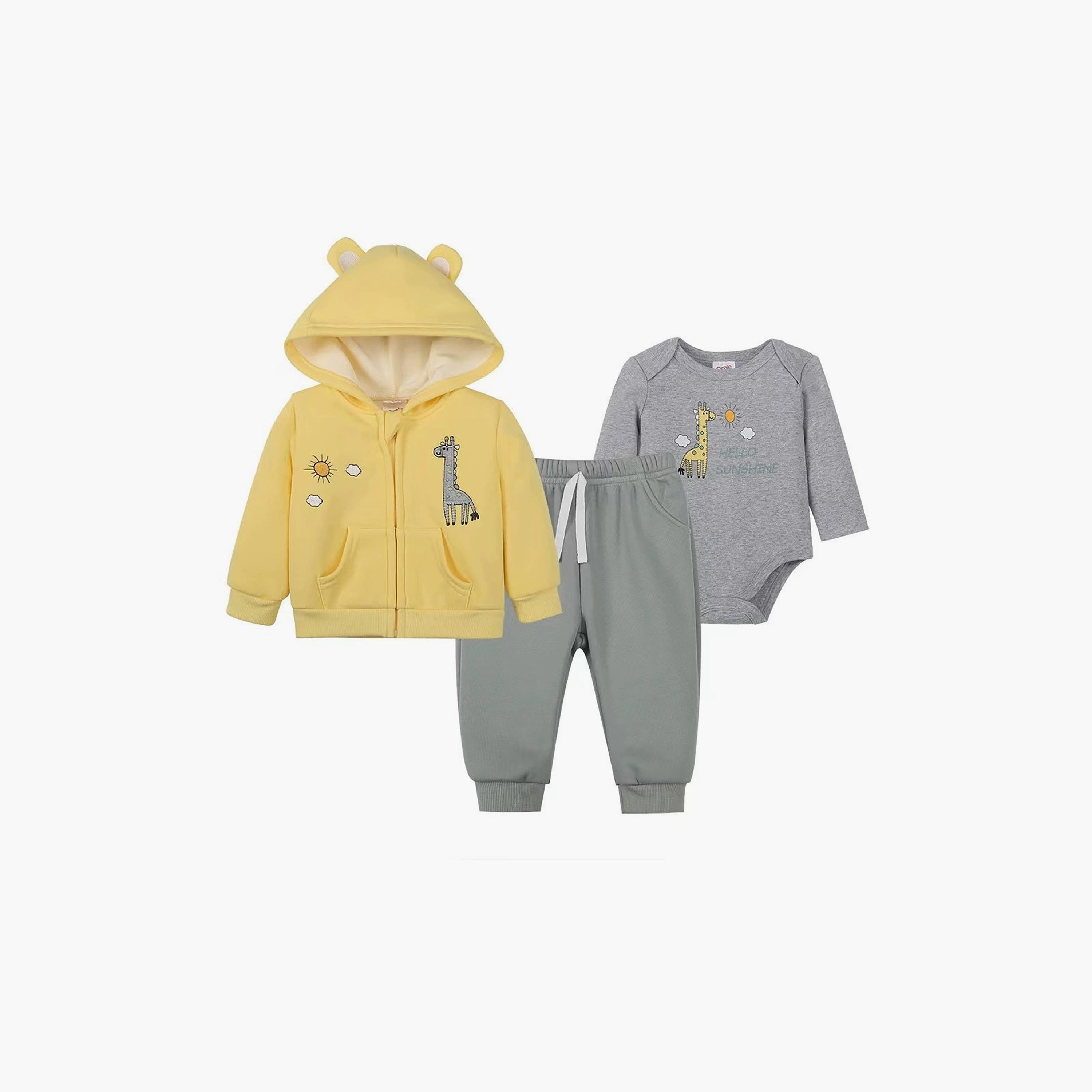 طقم هودي وبنطلون جوجر مع بودي سويت بأكمام طويلة من بامبيميتشي-baby-boys-clothing-setsandcoords-image-4