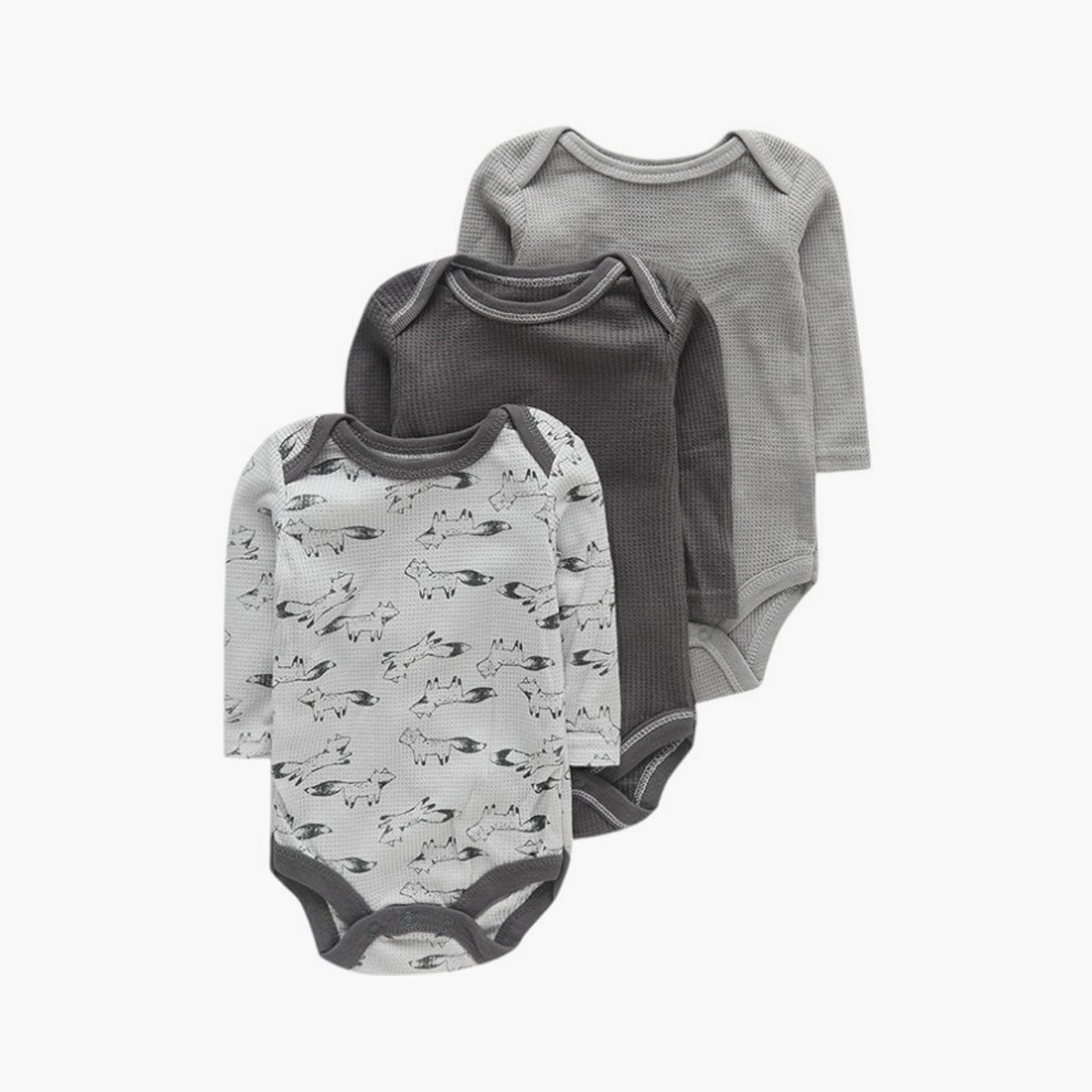 Bambimici 3-Piece Animal Printed Long Sleeves Bodysuits-baby-boys-clothing-bodysuits-image-1
