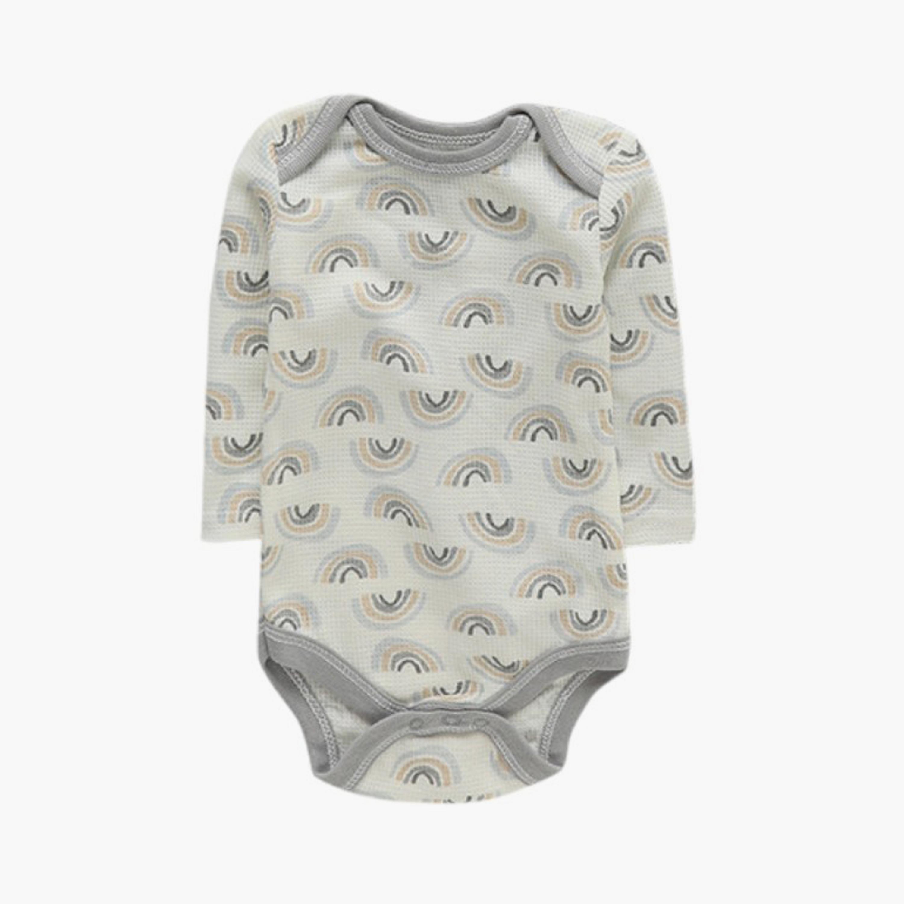 Bambimici 3-Piece Rainbow Printed Long Sleeves Bodysuits-baby-girls-clothing-multipacks-image-2