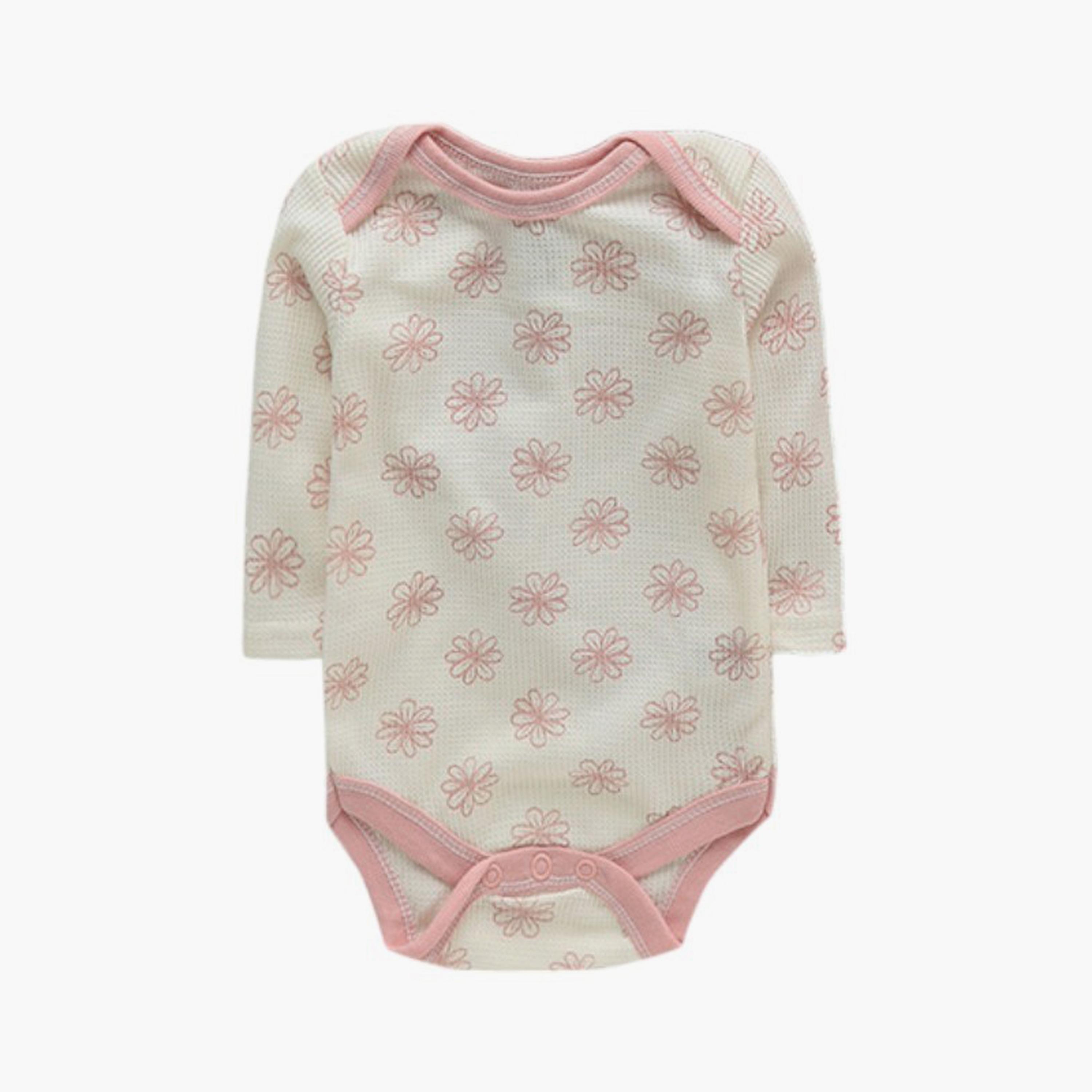 Bambimici 3-Piece Floral Printed Long Sleeves Bodysuits-baby-girls-clothing-multipacks-image-2