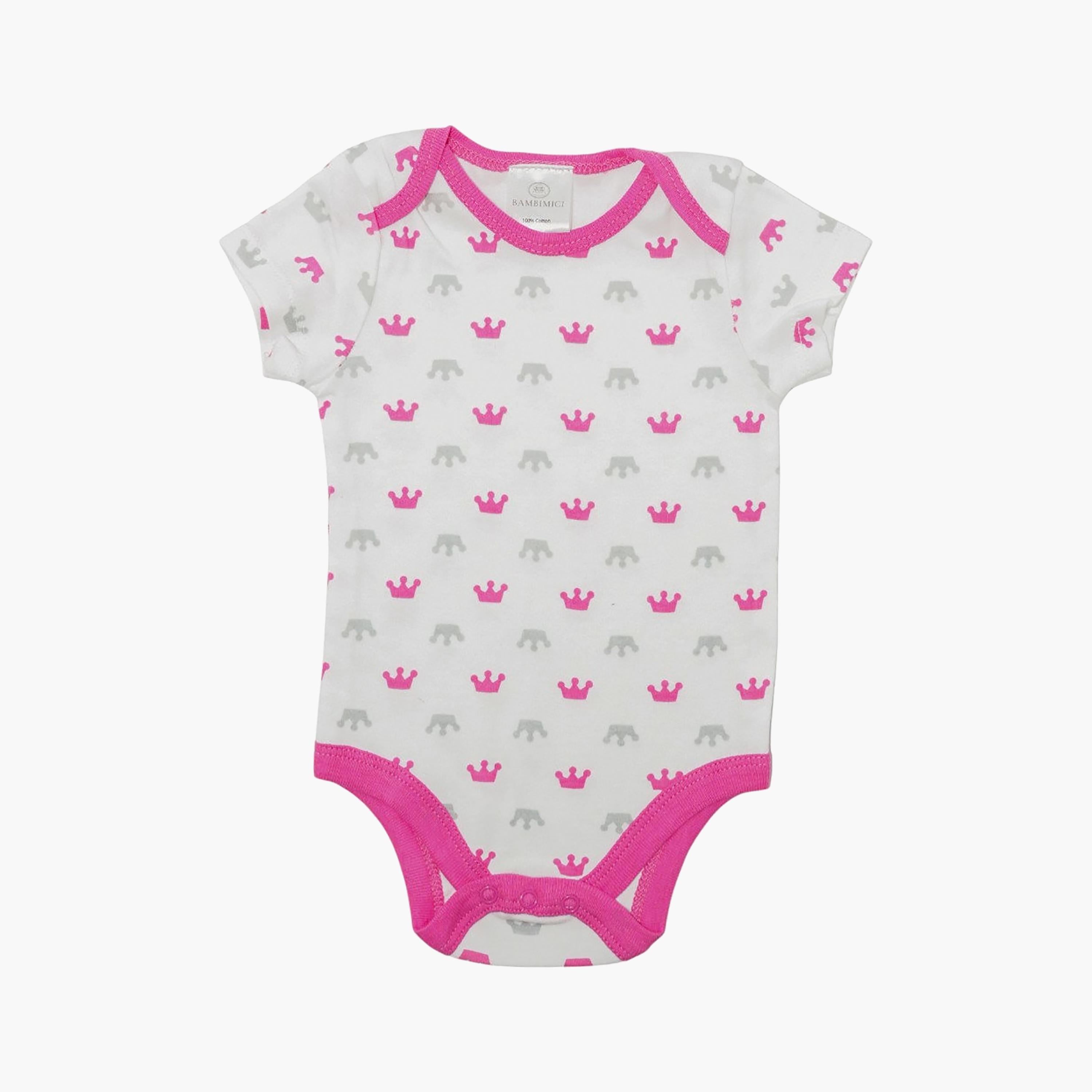 Bambimici 2-Piece Short Sleeves Crown Embroidered Bodysuits & Joggers Set-baby-girls-clothing-setsandcoords-image-2