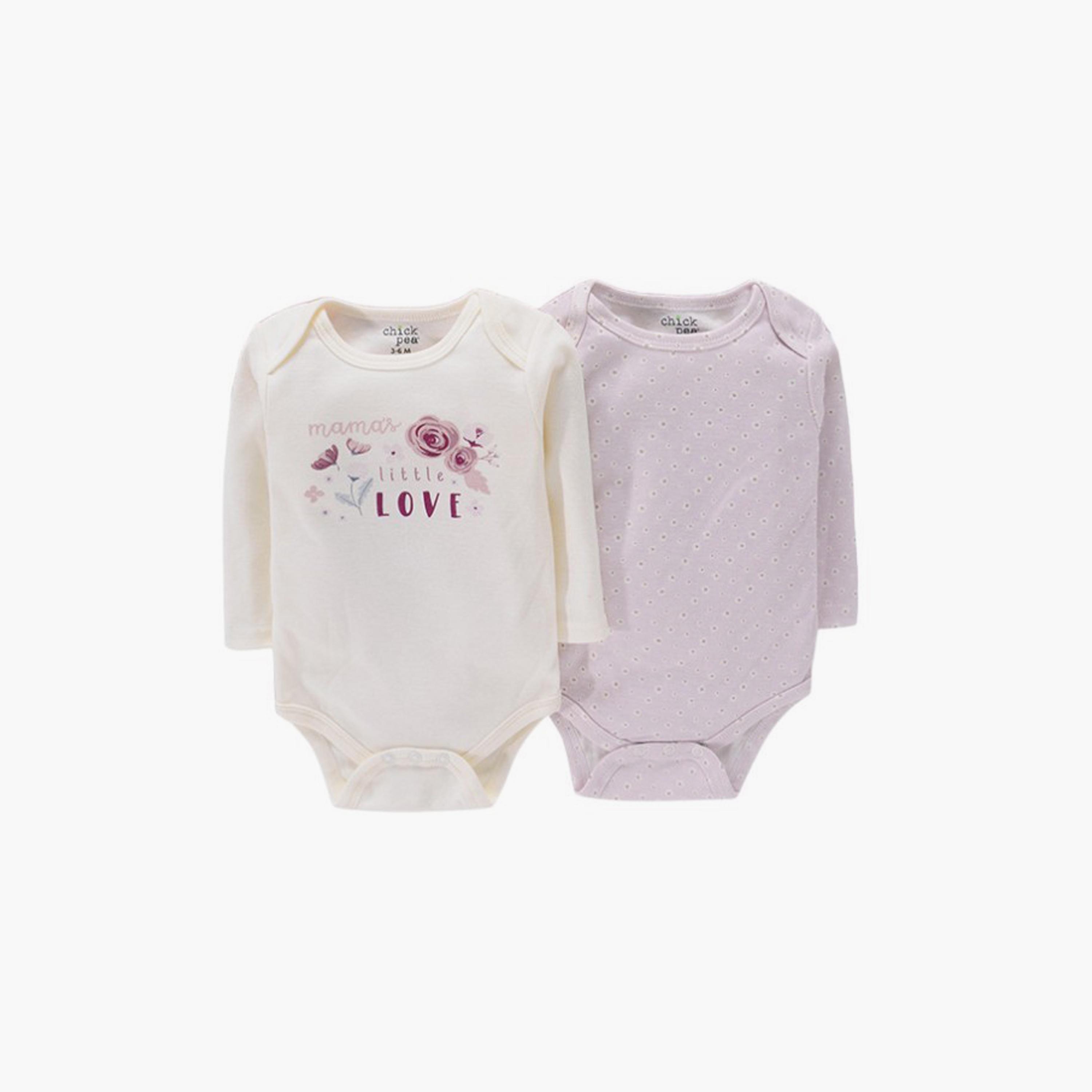 Bambimici 4-Piece Printed Long Sleeves Bodysuits-baby-girls-clothing-bodysuits-image-2