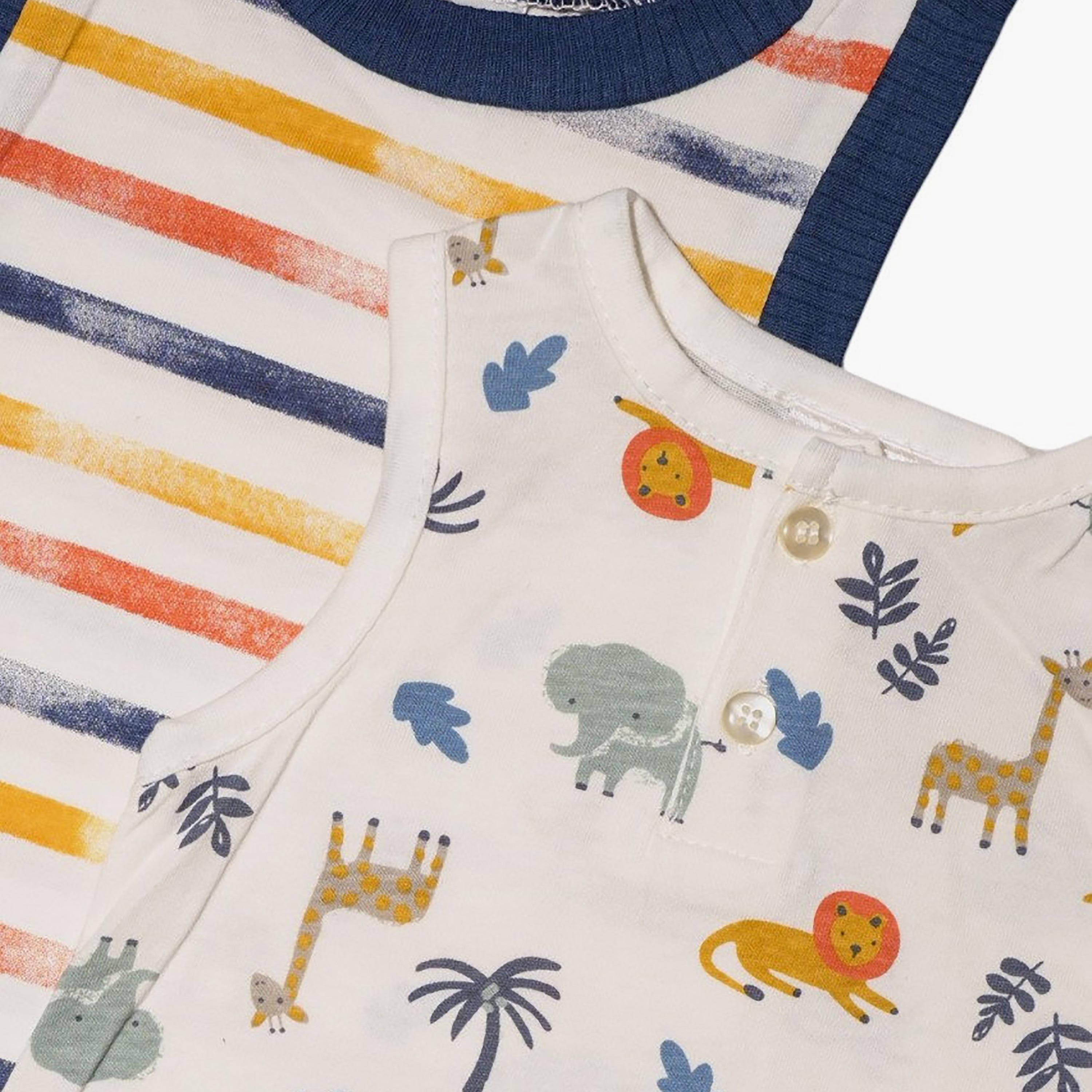 Bambimici 2-Piece Jungle Printed Rompers Set-boys-clothing-rompersanddungarees-image-5