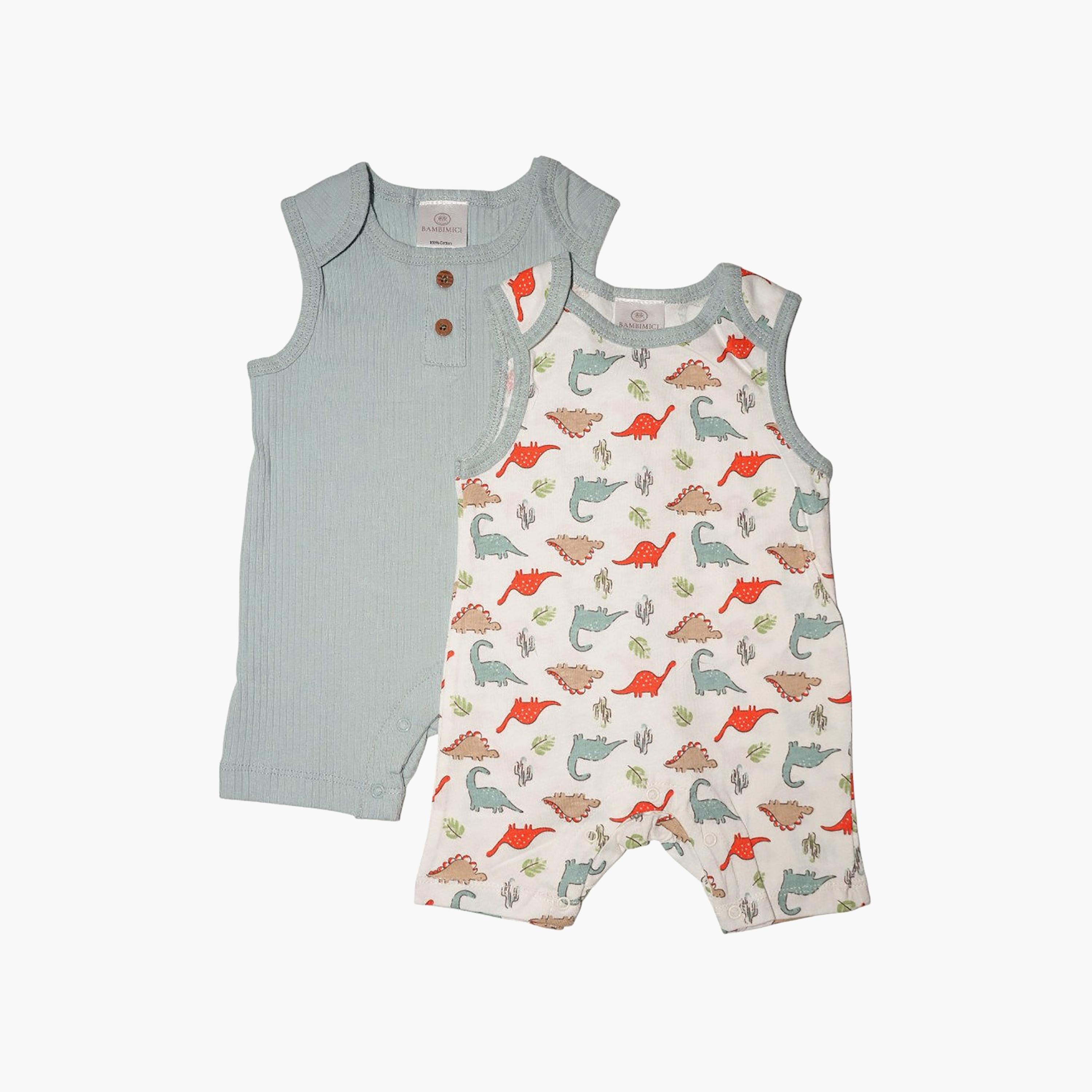 Bambimici 2-Piece Dinosaurs Printed Rompers Set-baby-boys-clothing-rompers-image-1