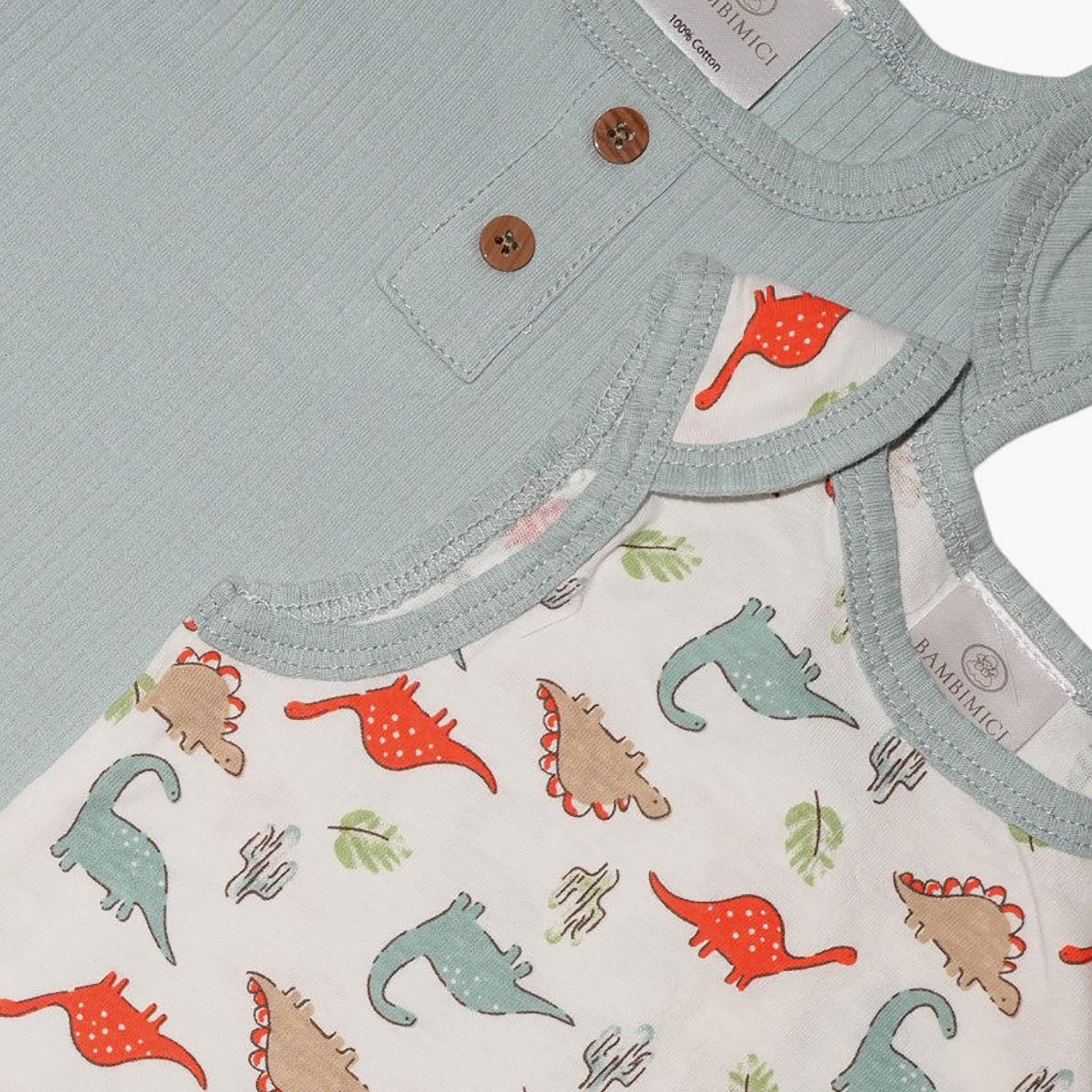 Bambimici 2-Piece Dinosaurs Printed Rompers Set-baby-boys-clothing-rompers-image-5