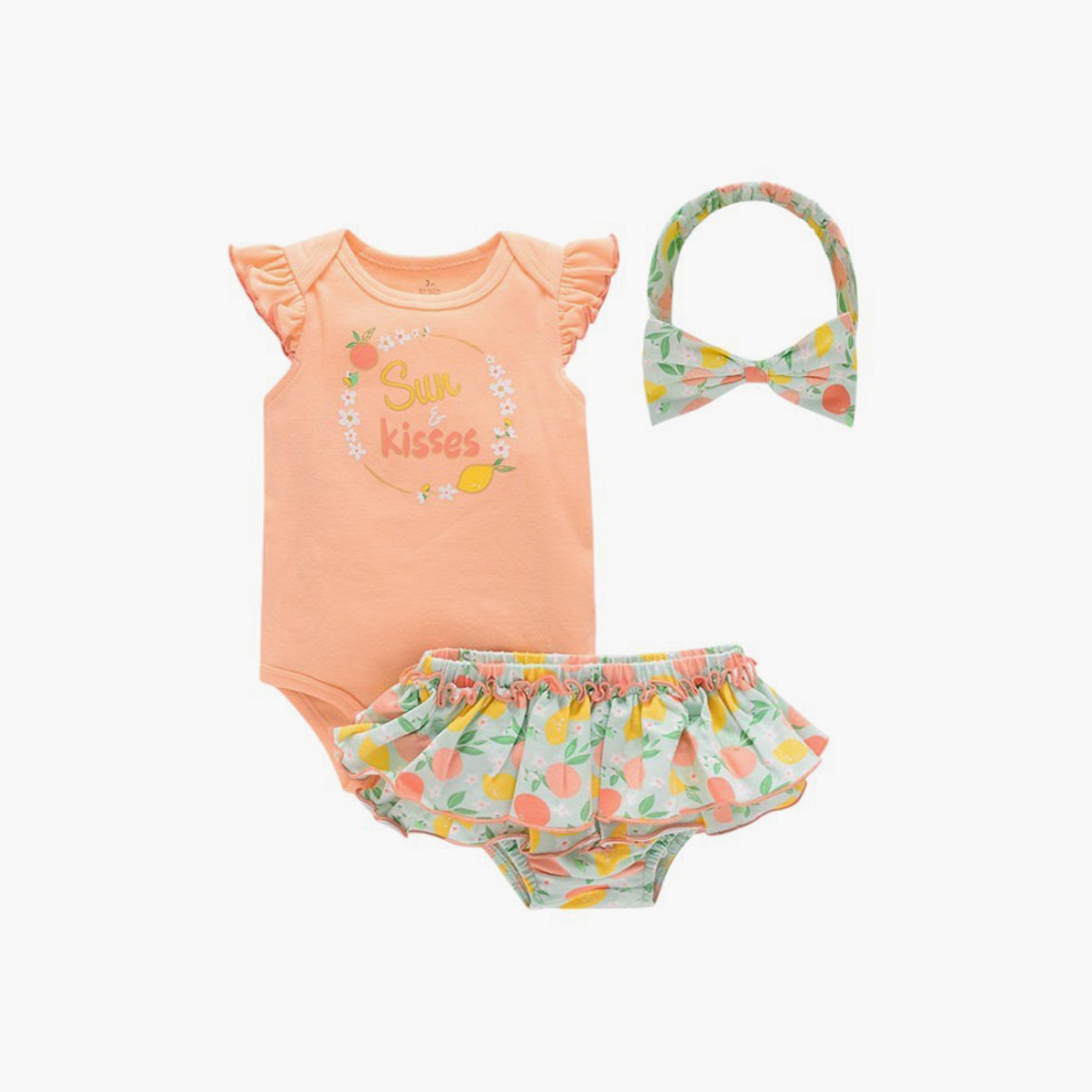 Bambimici 3-Piece Leila Fruit Printed Bodysuit Set-baby-girls-clothing-bodysuits-image-1