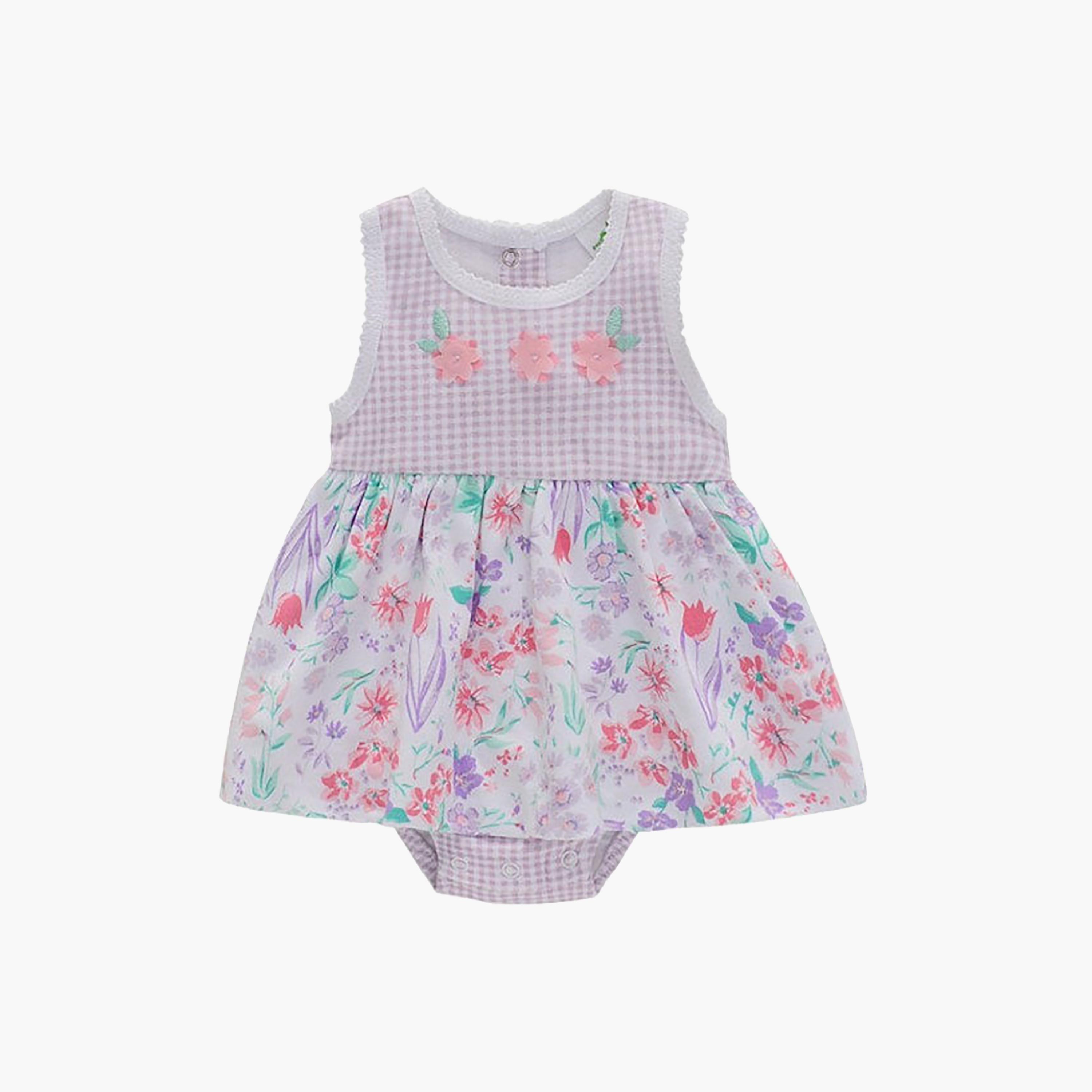 طقم بودي سوت "أمايا" بطبعة "فلورال" وعصابة رأس بفيونكة بدون أكمام من بامبيميتشي-baby-girls-clothing-bodysuits-image-2