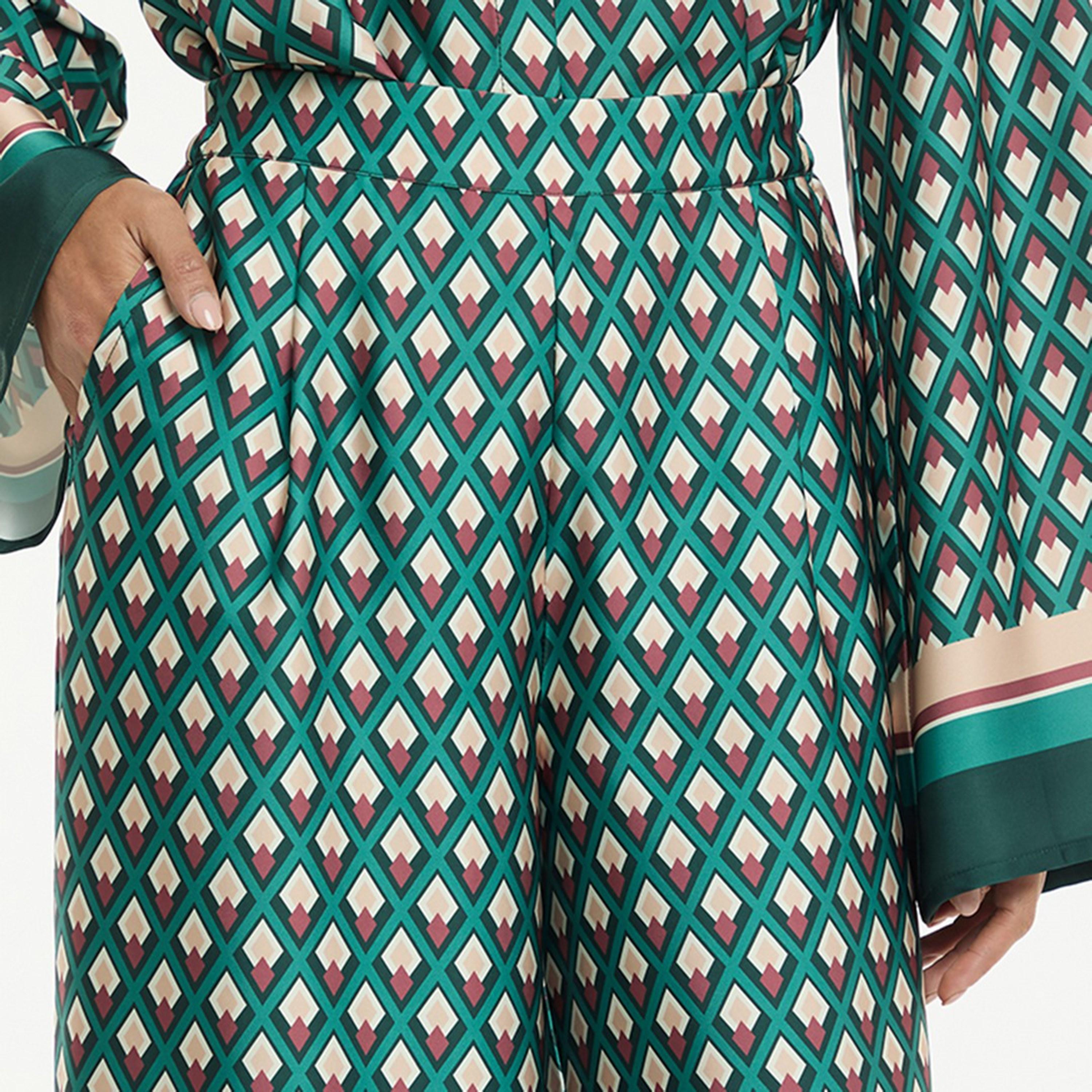بنطلون نسائي بطبعة كاملة وأرجل واسعة بلون أخضر من بي سي بي جي-women-clothing-bottoms-trousers-image-4