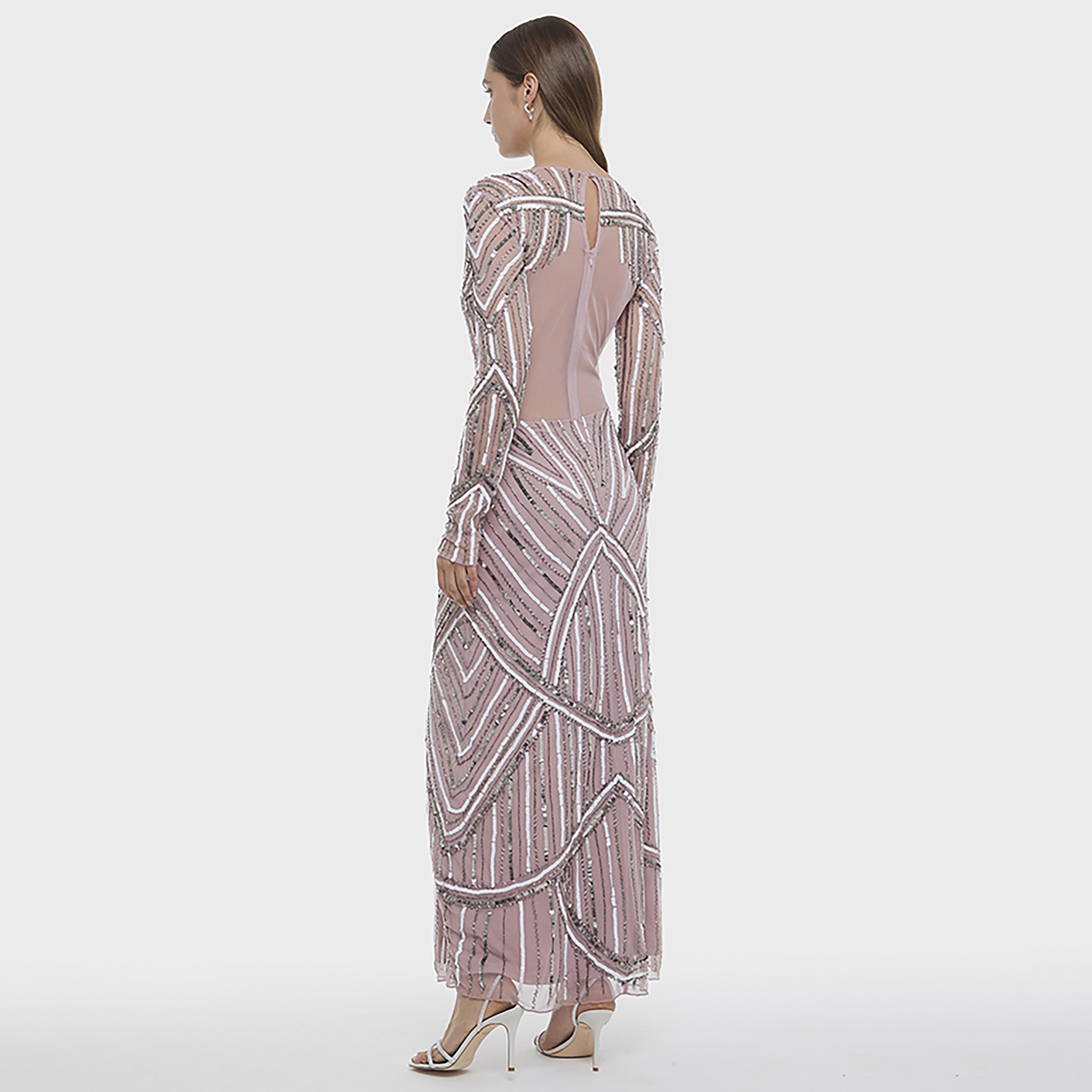 فستان سهرة ماكسي نسائي بتطريز ترتر وفتحة أمامية من بي سي بي جي-women-clothing-dresses-image-8