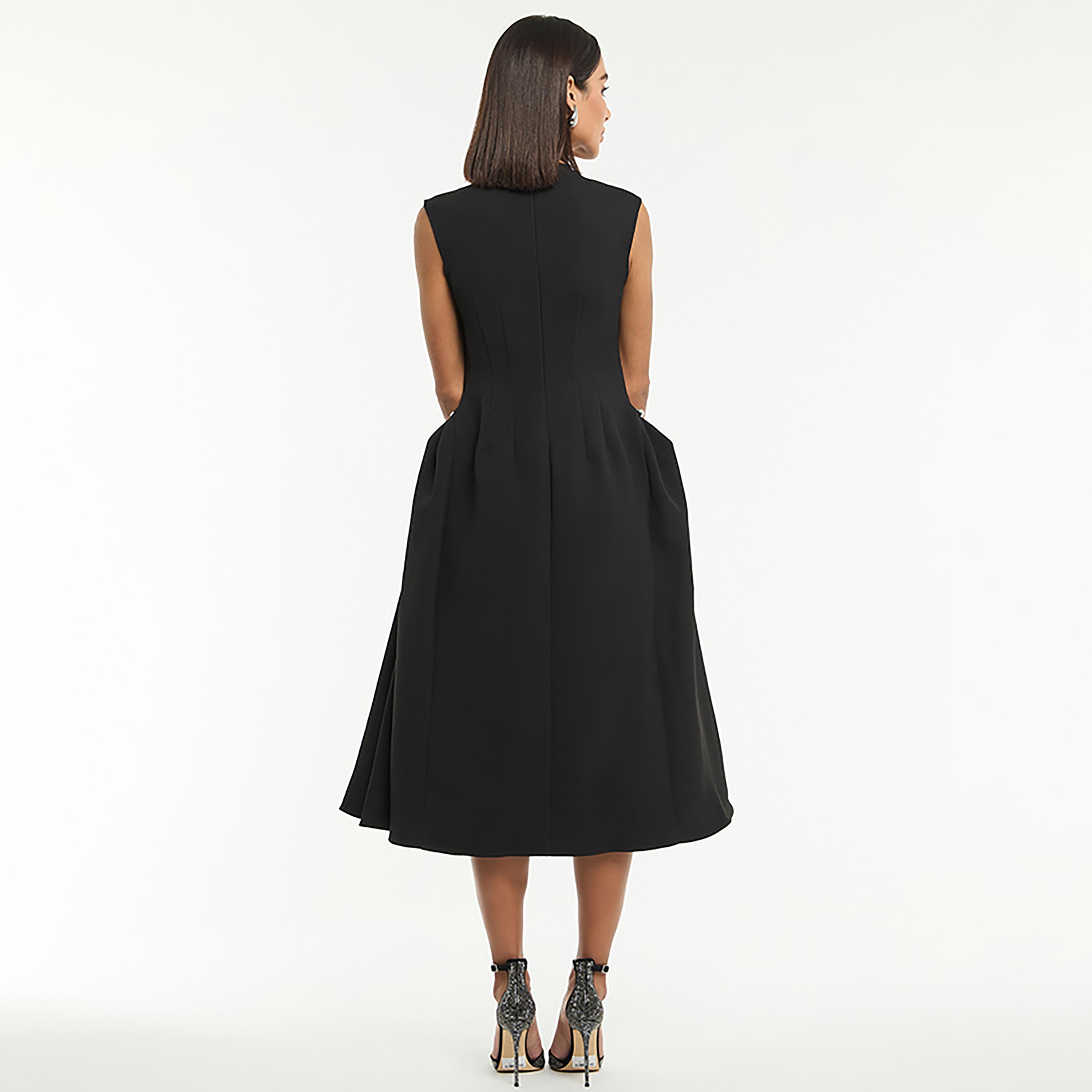 فستان ميدي نسائي قصة "فيت آند فلير" بلون أسود من بي سي بي جي-women-clothing-dresses-image-3