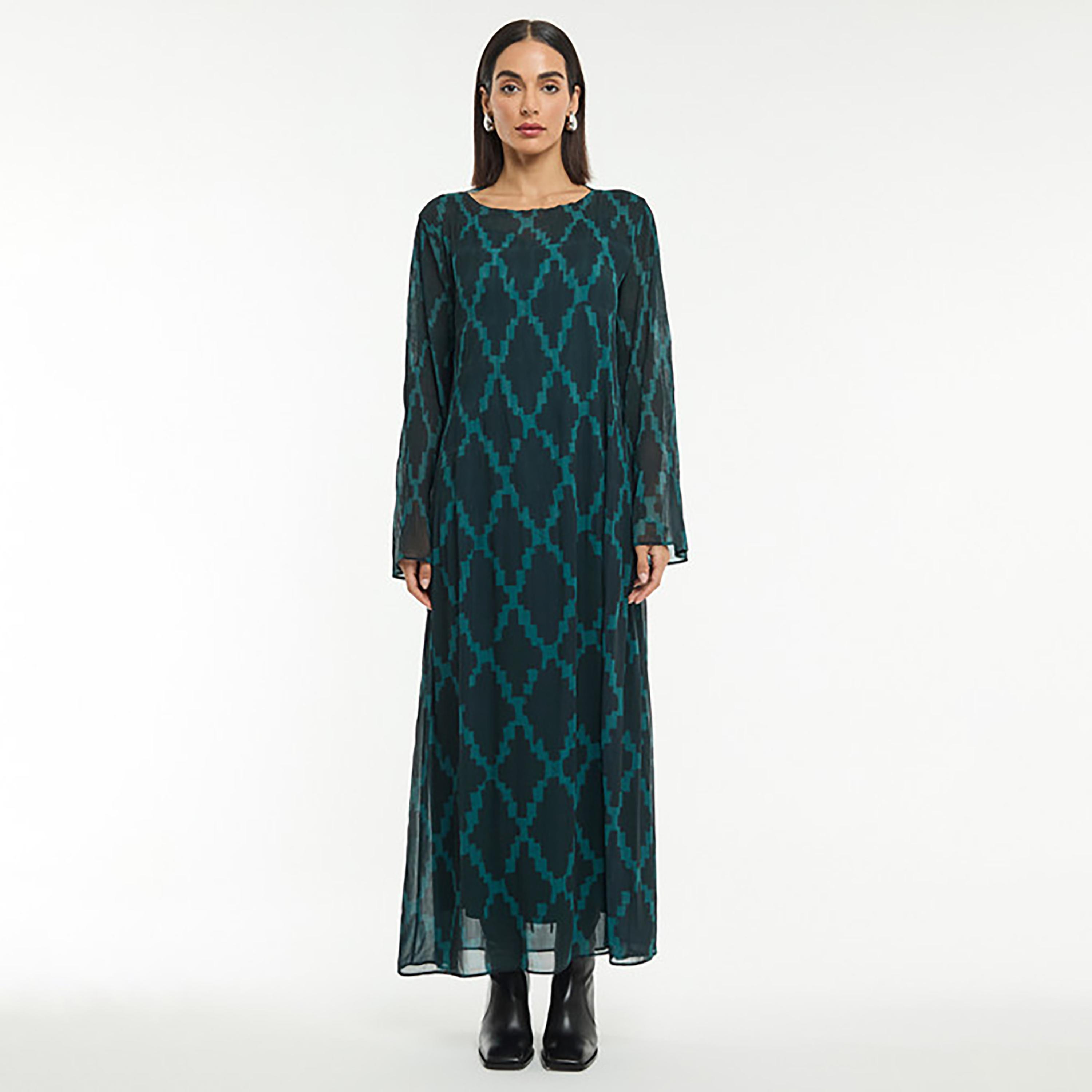 فستان ماكسي نسائي من الشيفون بطبعة هندسية من بي سي بي جي-women-clothing-dresses-image-1