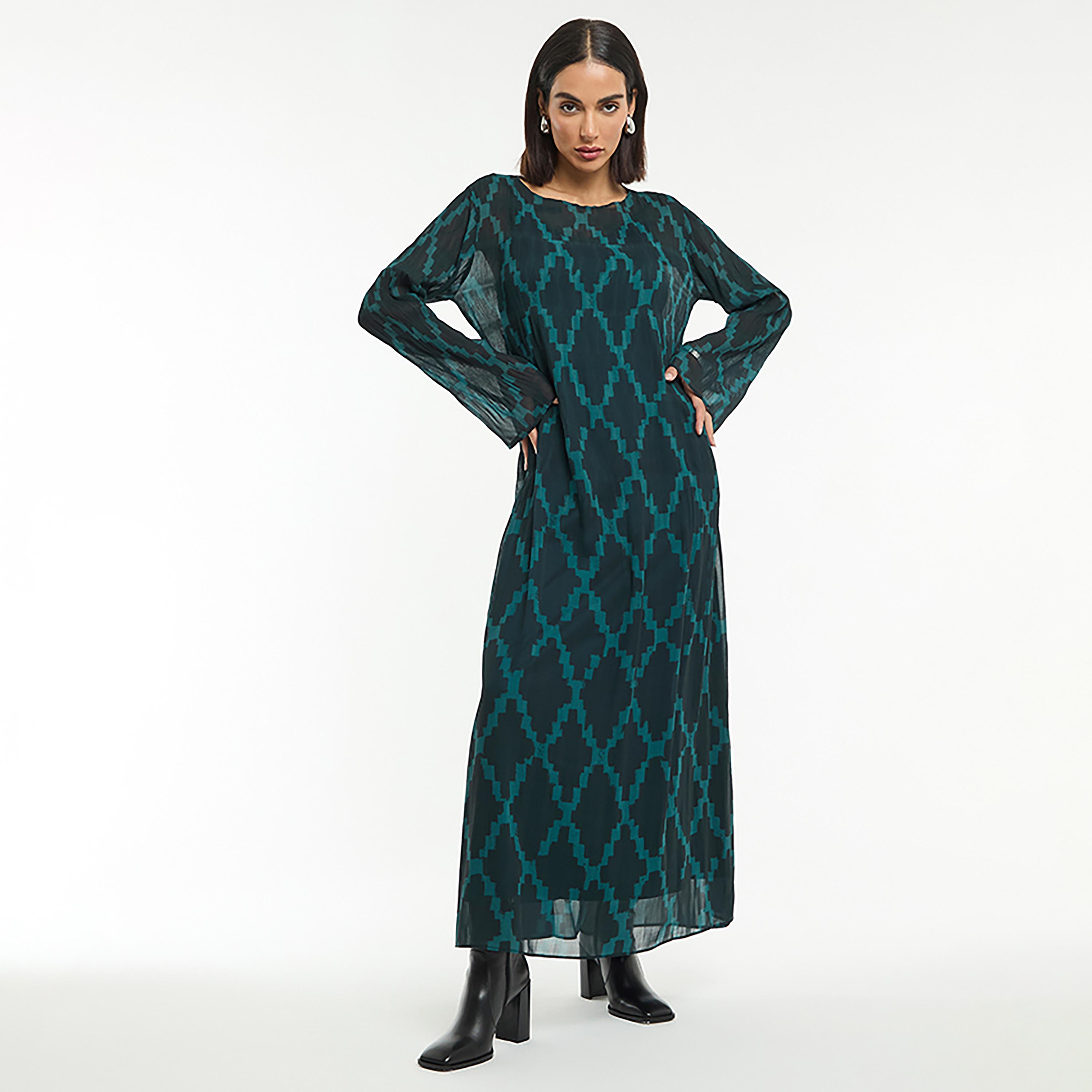 فستان ماكسي نسائي من الشيفون بطبعة هندسية من بي سي بي جي-women-clothing-dresses-image-2