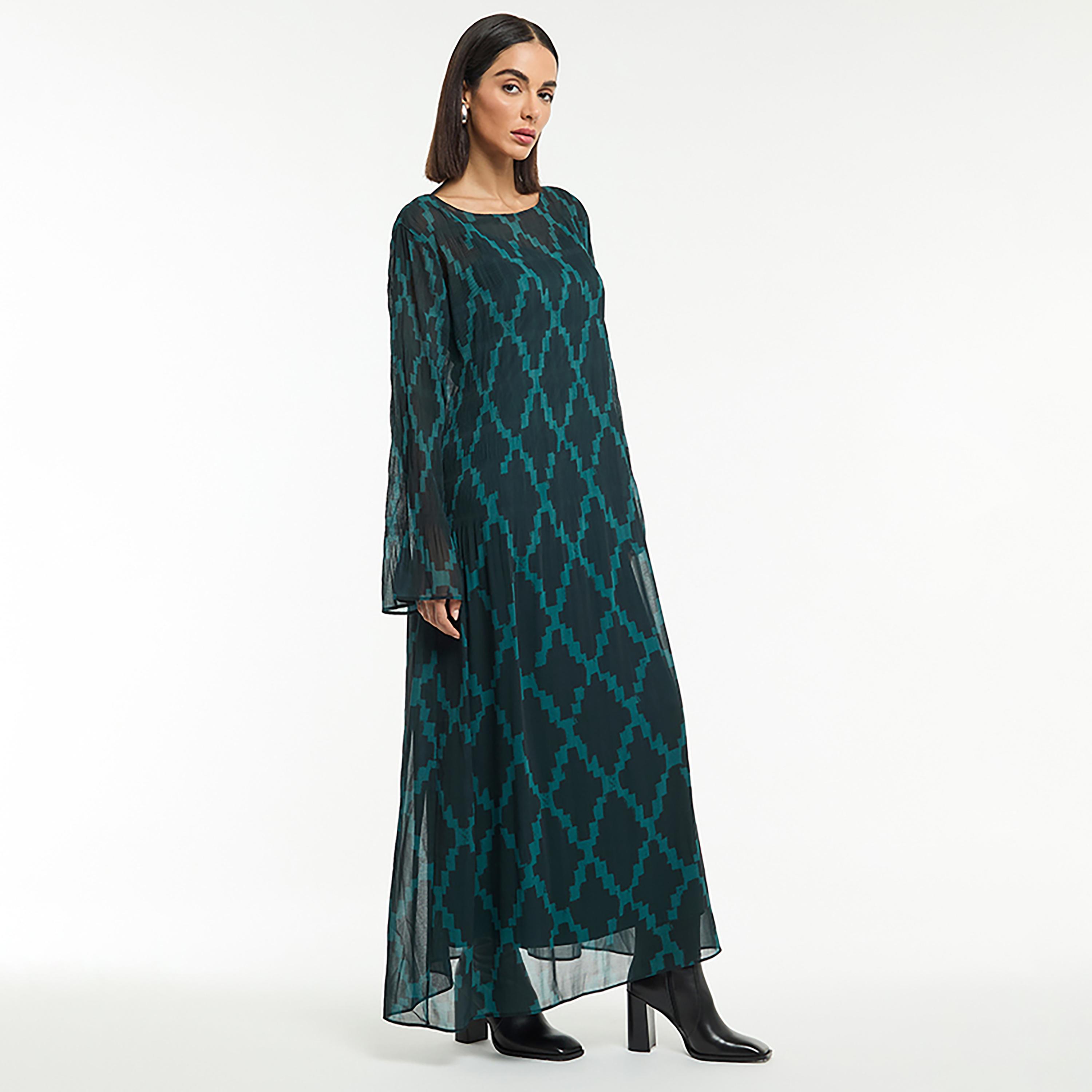 فستان ماكسي نسائي من الشيفون بطبعة هندسية من بي سي بي جي-women-clothing-dresses-image-5