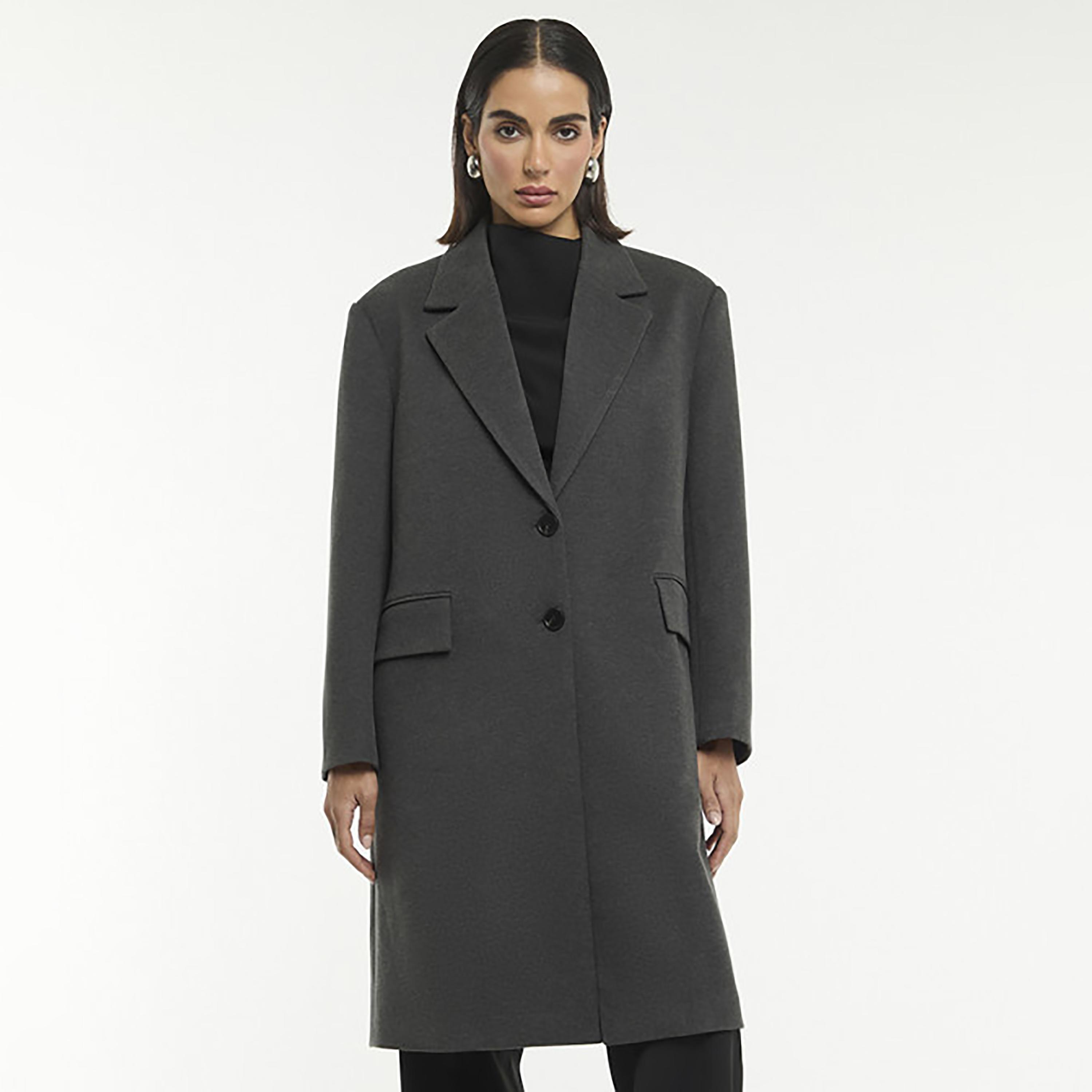 معطف طويل نسائي "أوفرسايز" من قماش الجوخ بياقة عريضة من بي سي بي جي-women-winterwear-coatsandjackets-coats-image-1
