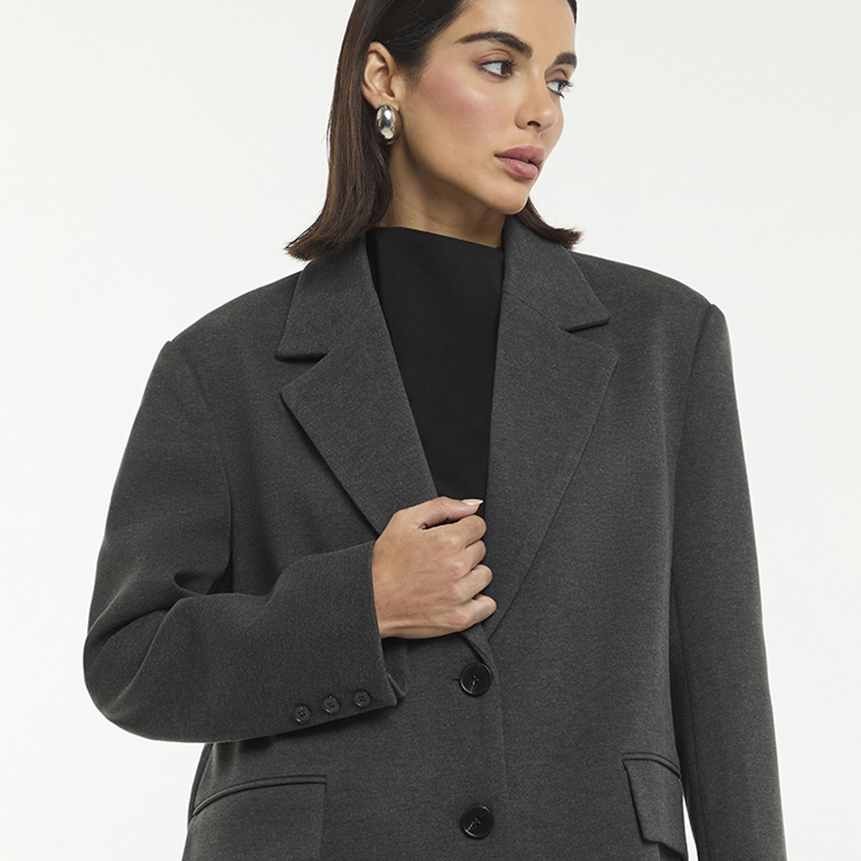 معطف طويل نسائي "أوفرسايز" من قماش الجوخ بياقة عريضة من بي سي بي جي-women-winterwear-coatsandjackets-coats-image-4