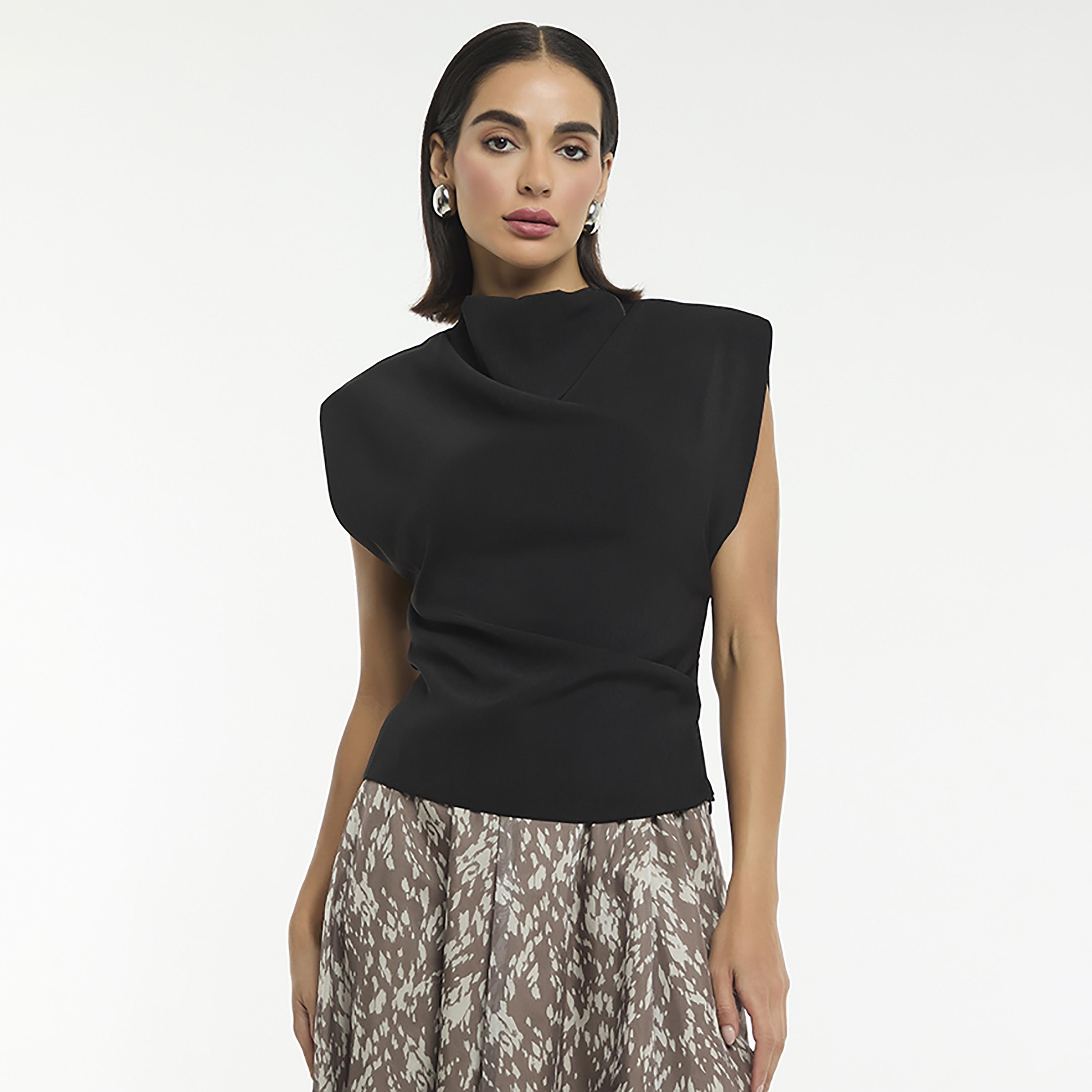 BCBG Draped Neck Women's Top-women-clothing-shirtsandblouses-blouses-image-1