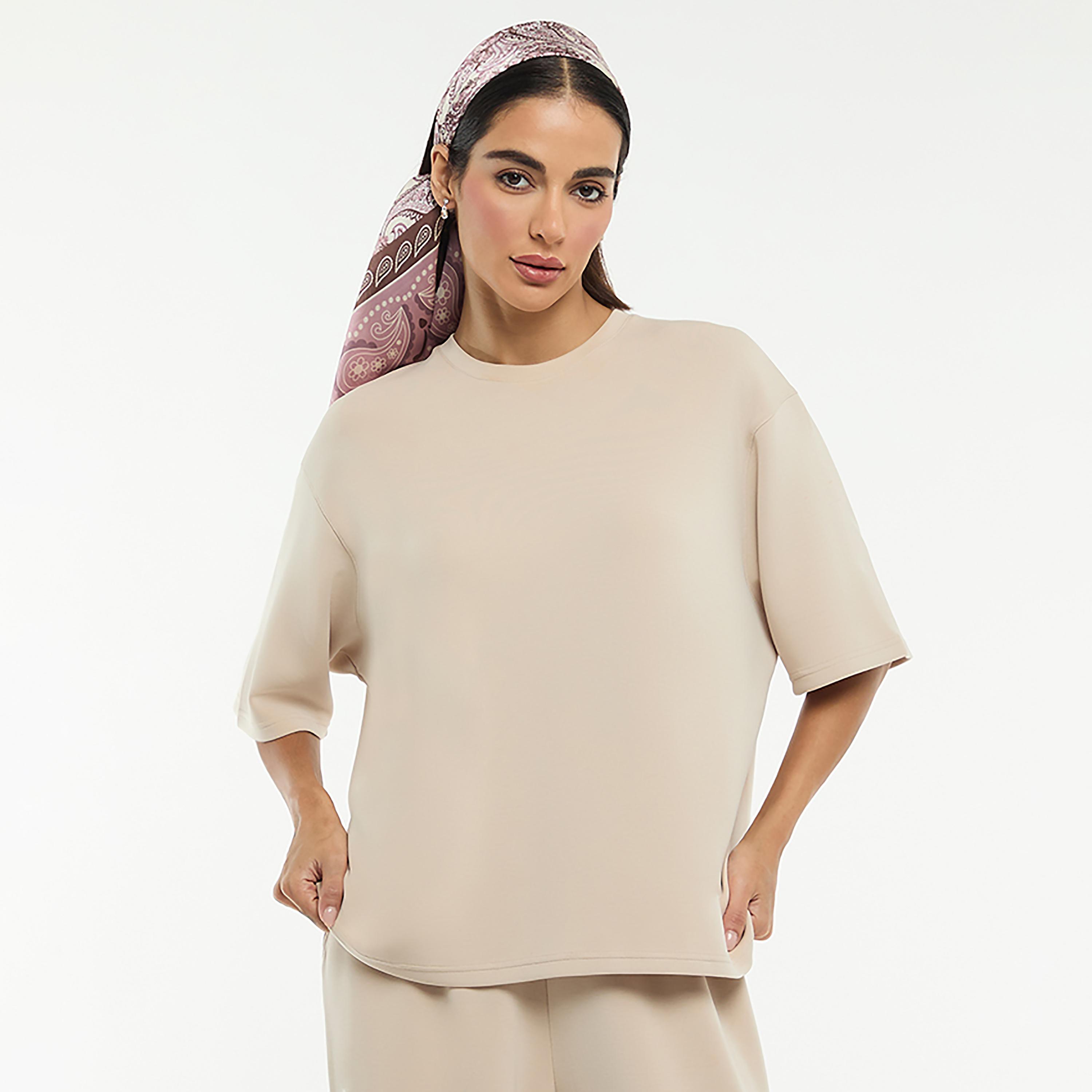BCBG Crew Neck Women's T-Shirt-women-clothing-tshirts-image-1