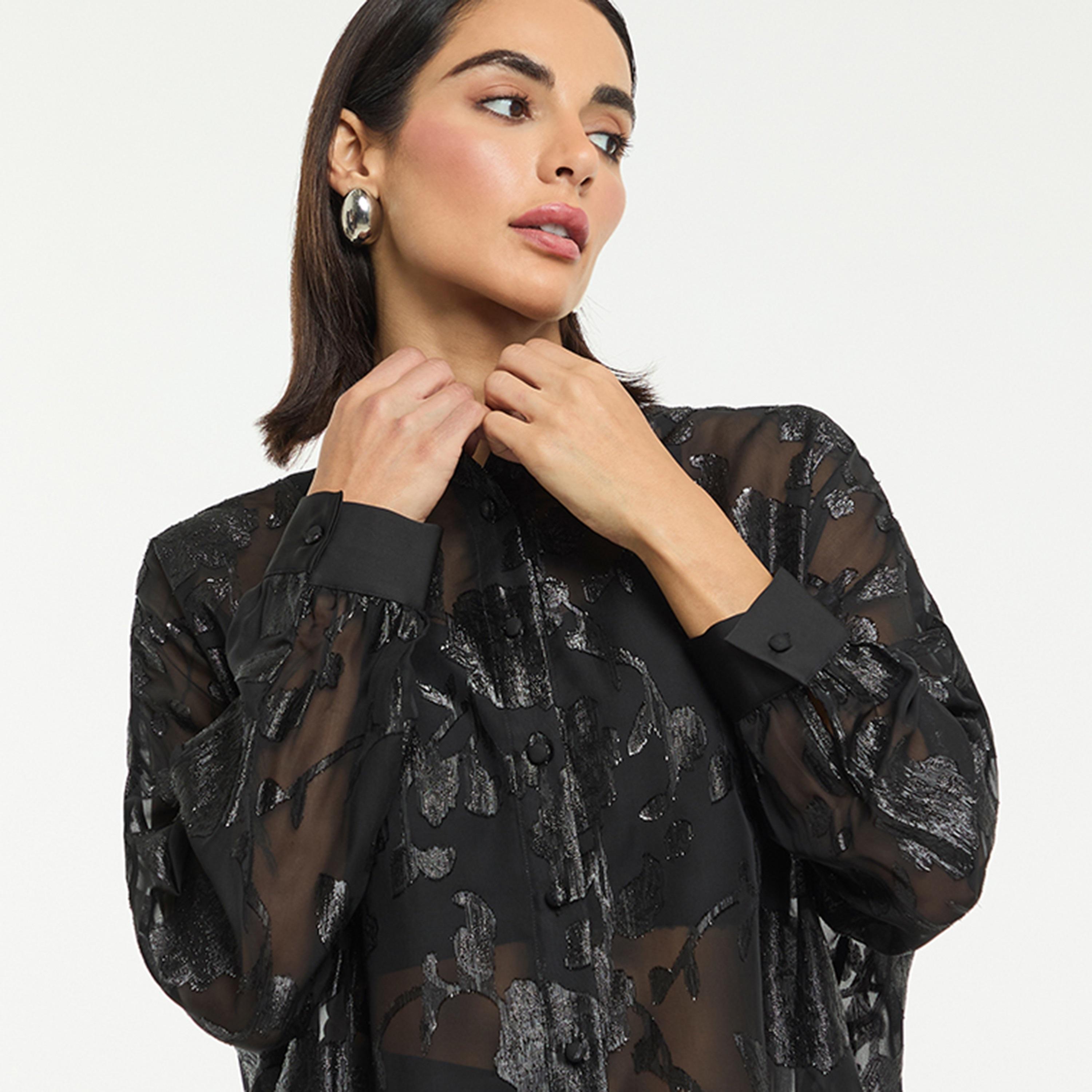 BCBG Lurex Jacquard Women's Shirt-women-clothing-shirtsandblouses-shirts-image-4