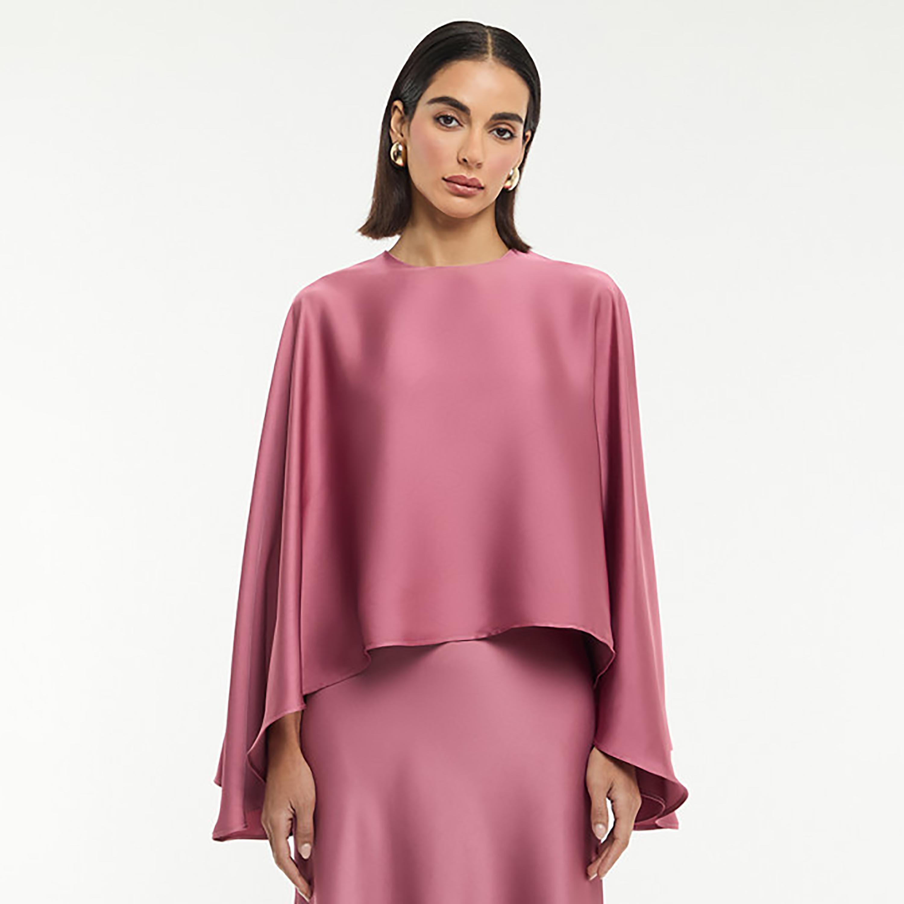 BCBG Satin Cape Sleeves Women's Top-women-clothing-shirtsandblouses-blouses-image-7