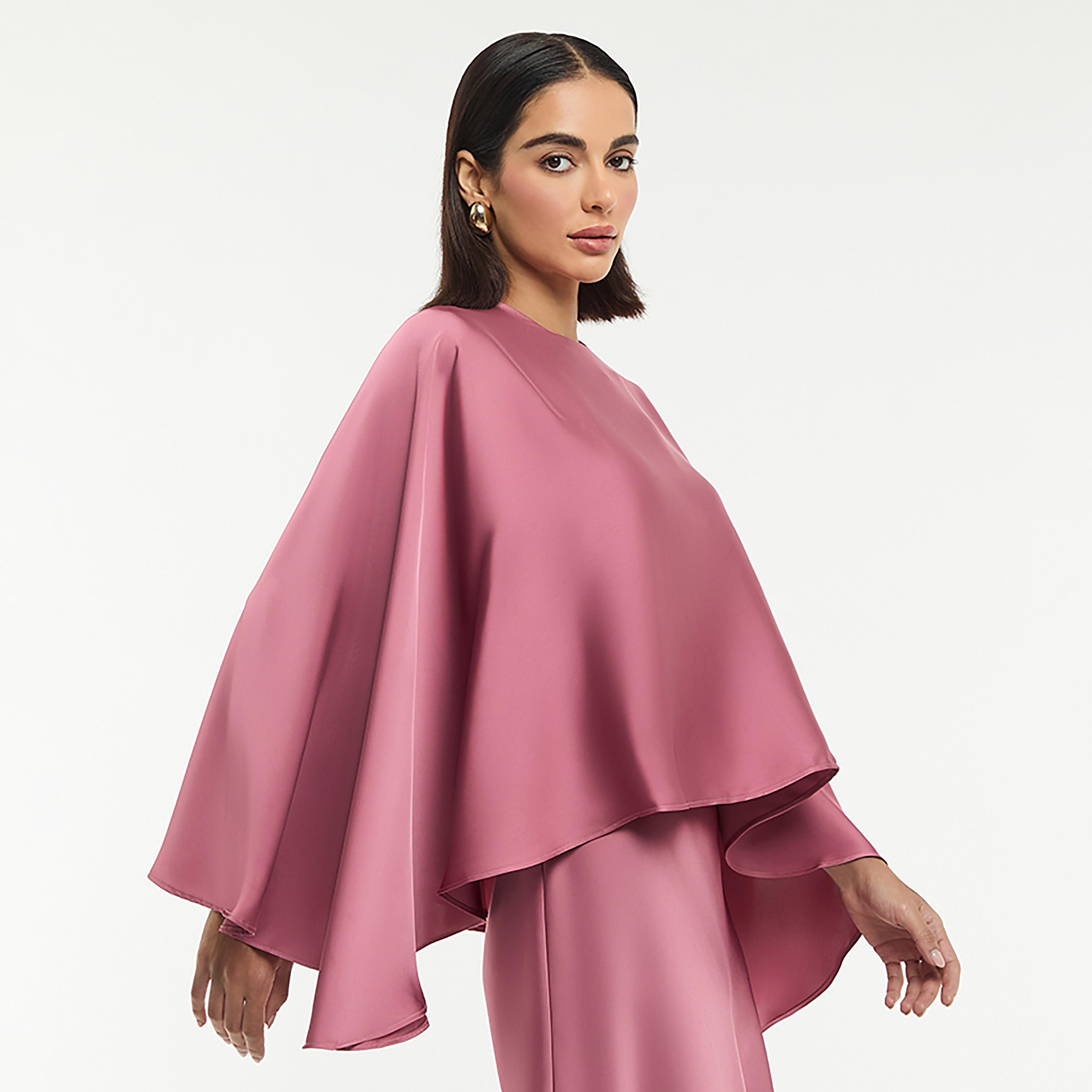 BCBG Satin Cape Sleeves Women's Top-women-clothing-shirtsandblouses-blouses-image-12