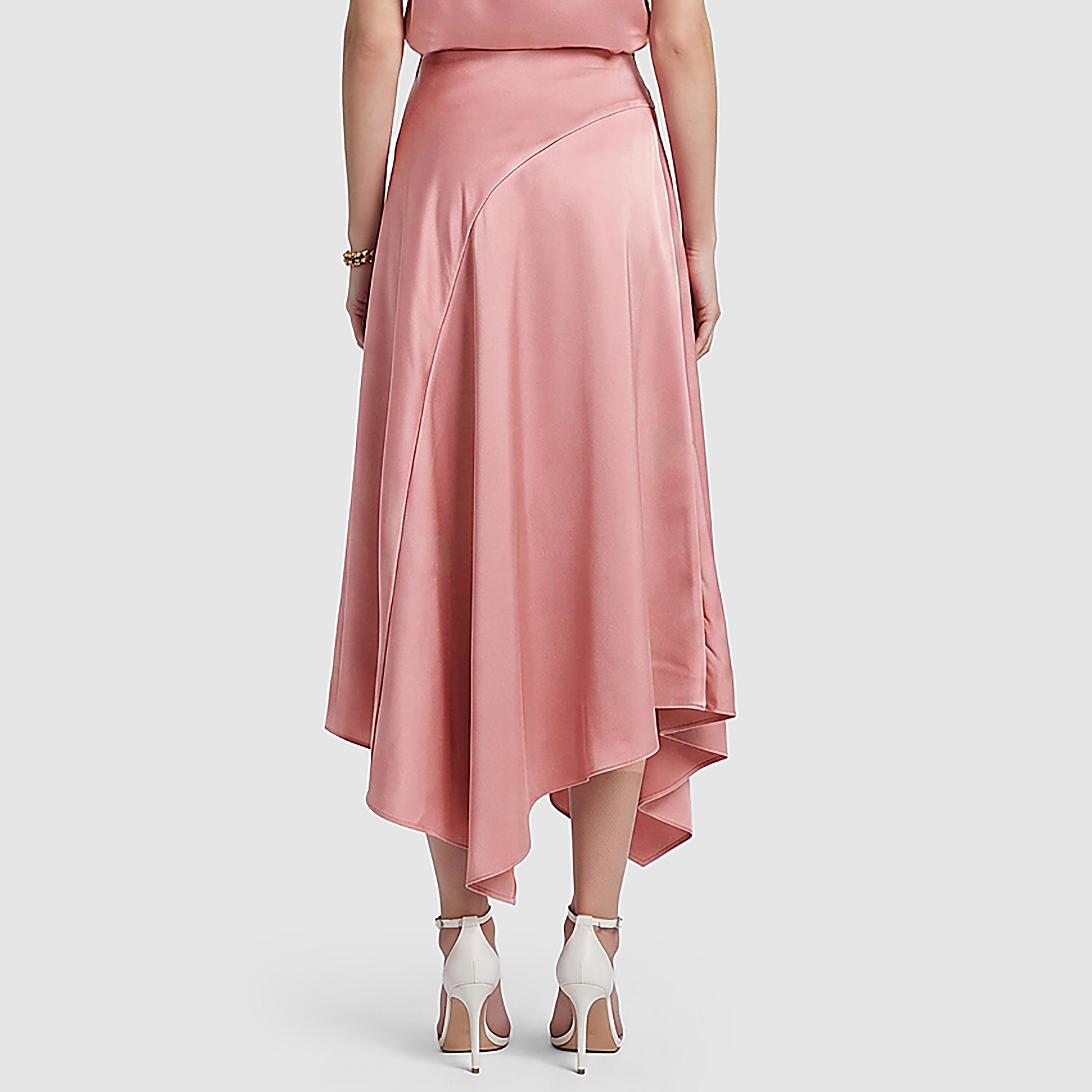 تنورة ميدي حريمي غير متماثلة باللون الوردي من بي سي بي جي-women-clothing-skirts-image-3