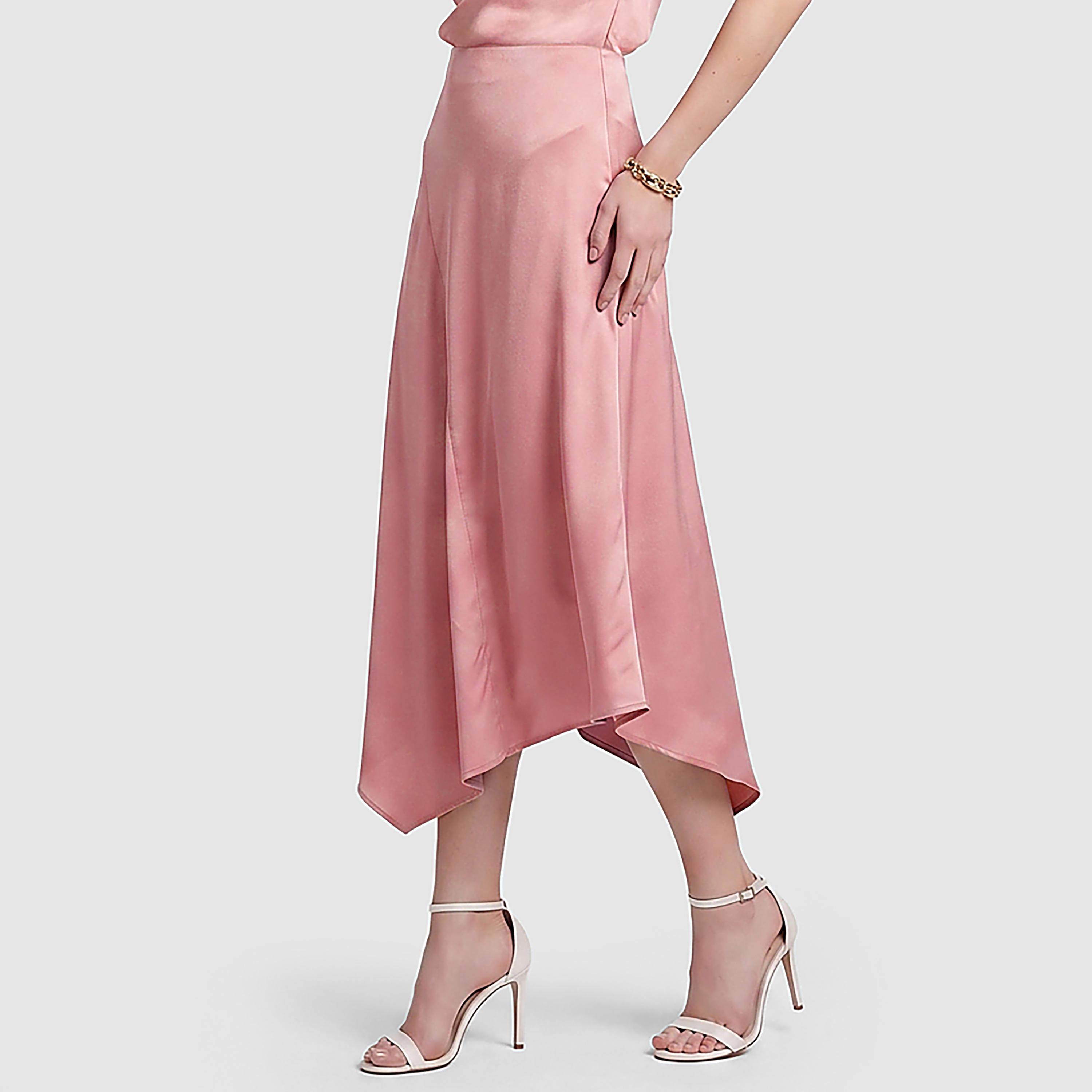 تنورة ميدي حريمي غير متماثلة باللون الوردي من بي سي بي جي-women-clothing-skirts-image-5