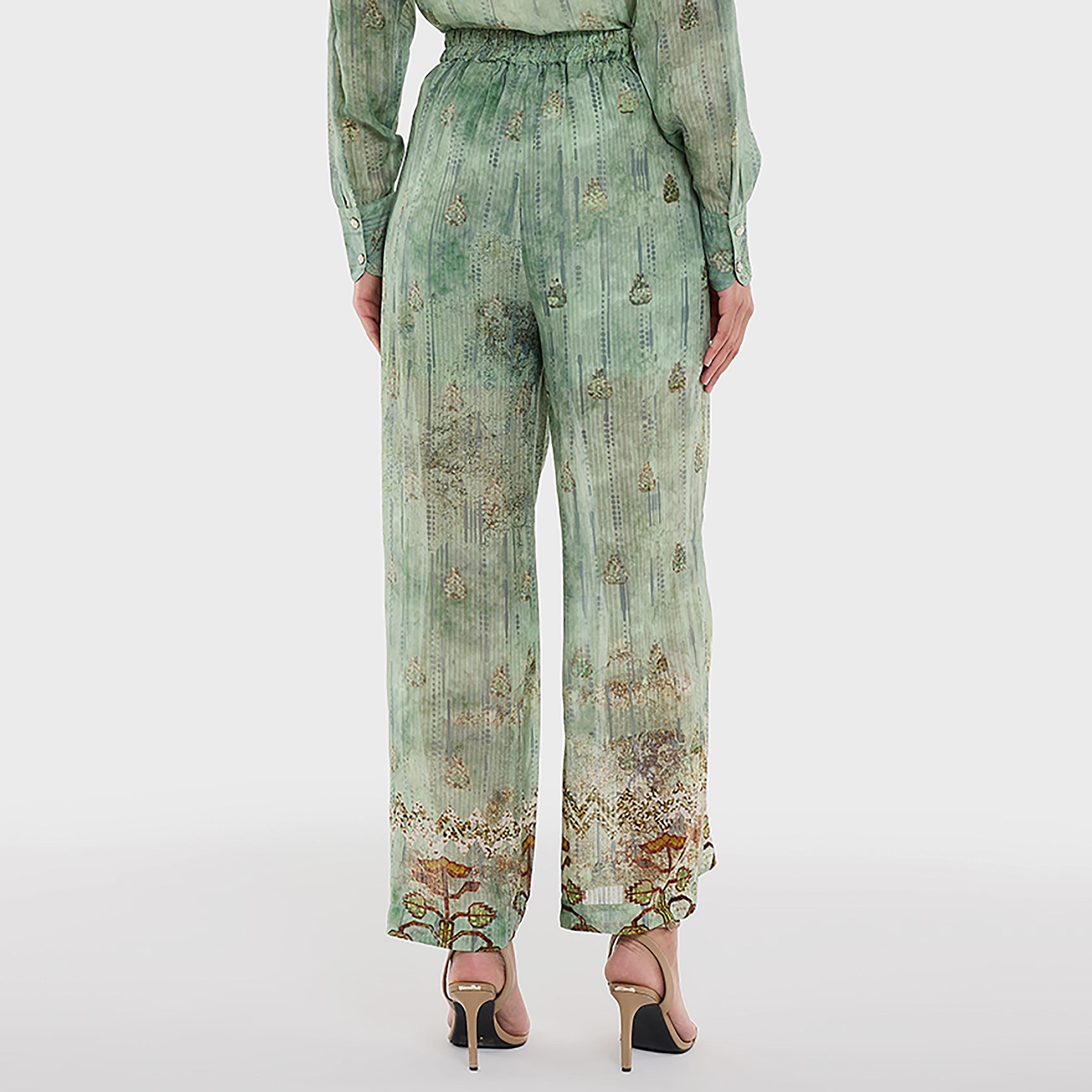 BCBG Multicolour Printed Viscose Dobby Women's Palazzo-women-clothing-bottoms-trousers-image-3