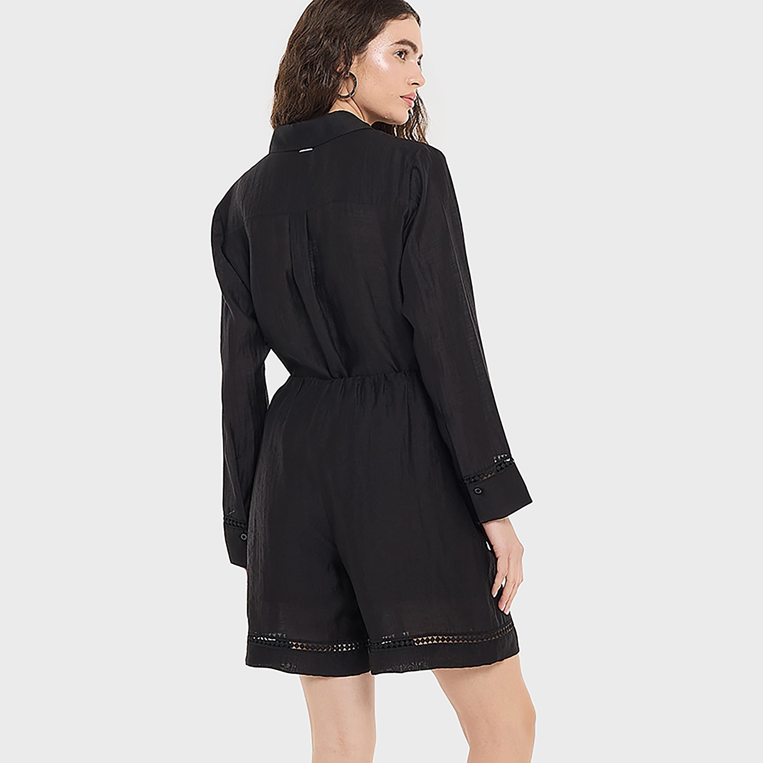 شورت عالي الخصر بكسرات مفردة للنساء من بي سي بي جي-women-clothing-bottoms-shorts-image-3