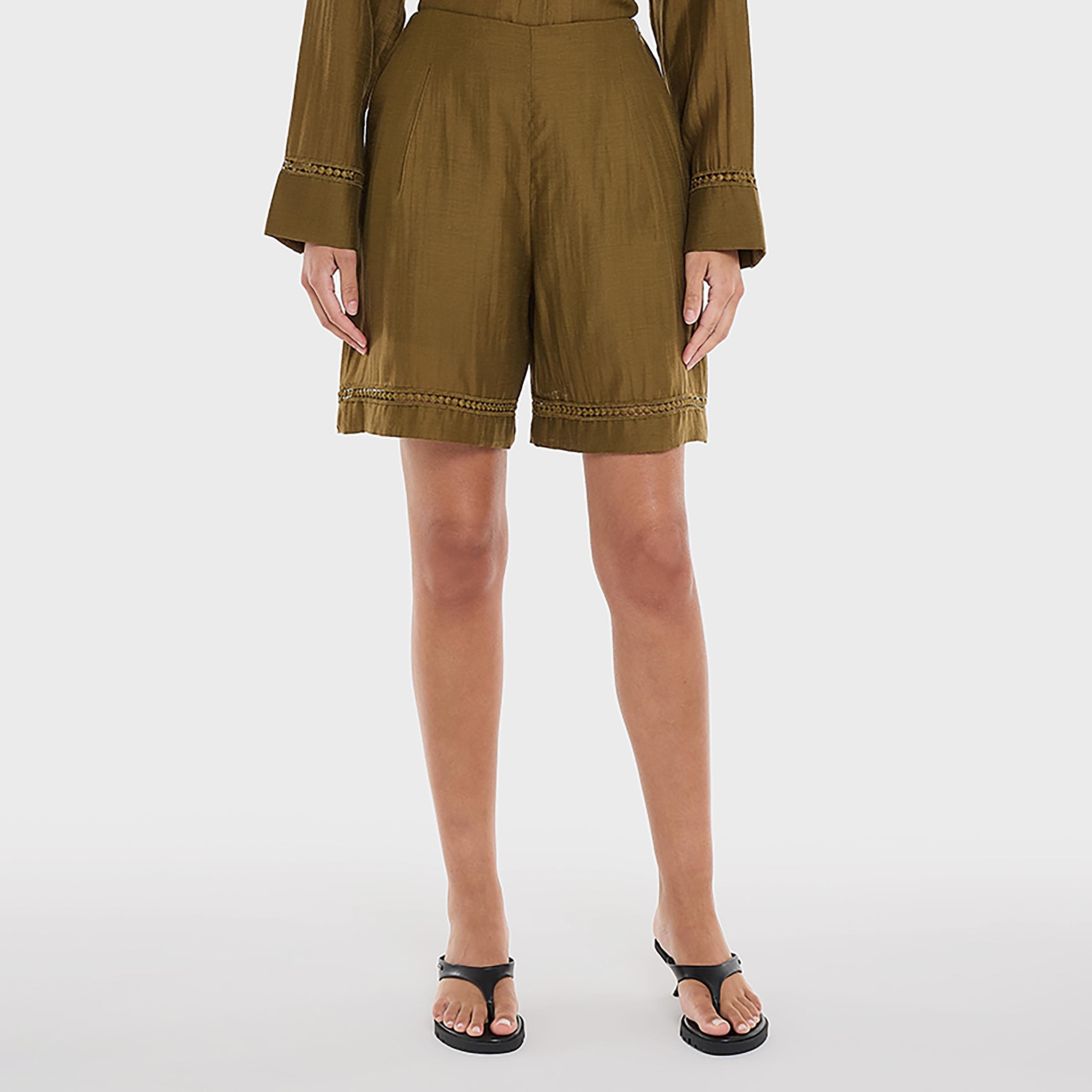 BCBG Single Pleated Women's High-Rise Shorts-women-clothing-bottoms-shorts-image-1